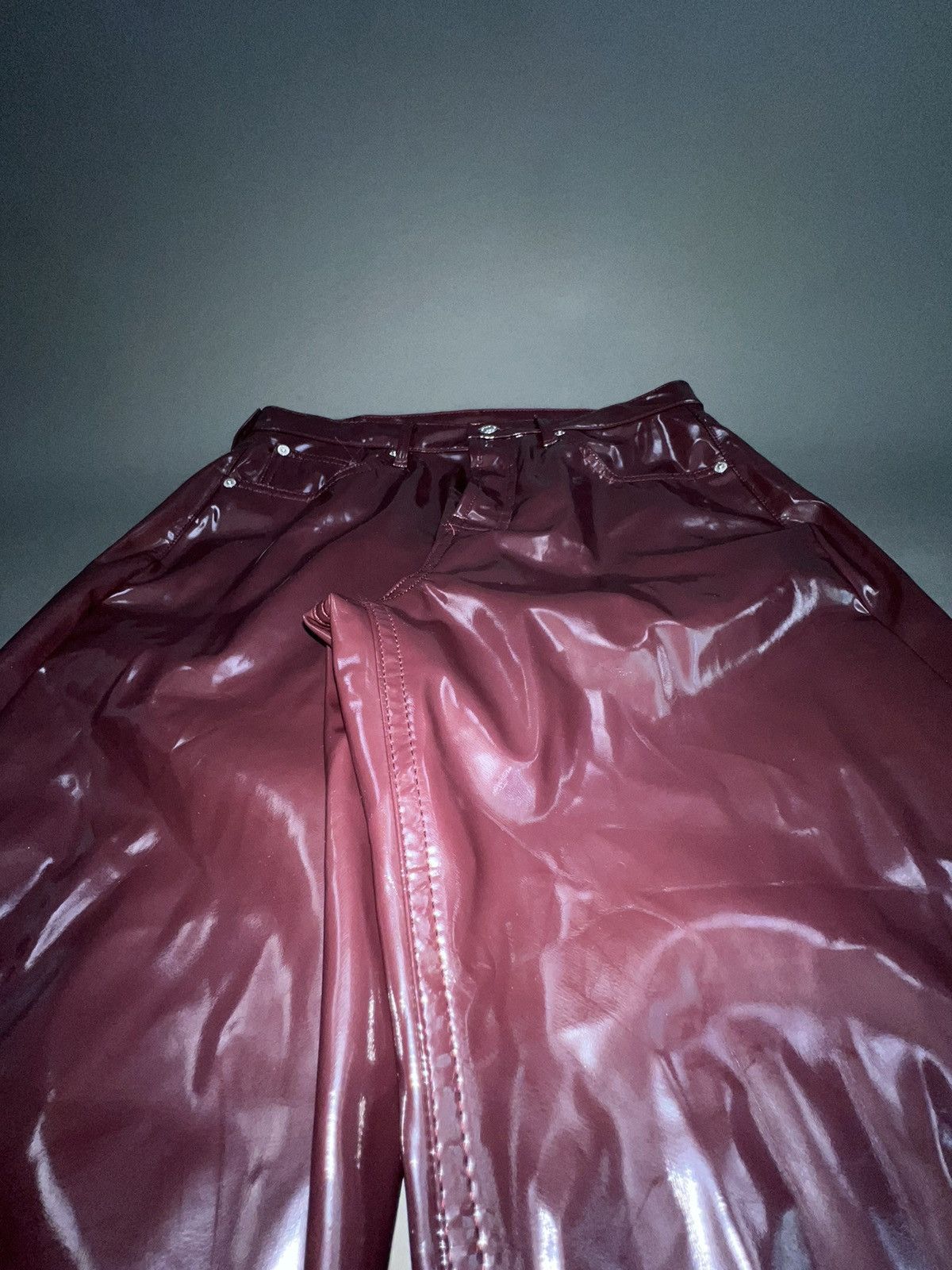Other MAROON GLOSS POLYURETHANE PU PANTS 🍷 Size 32" / US 10 / IT 46 - 6 Thumbnail