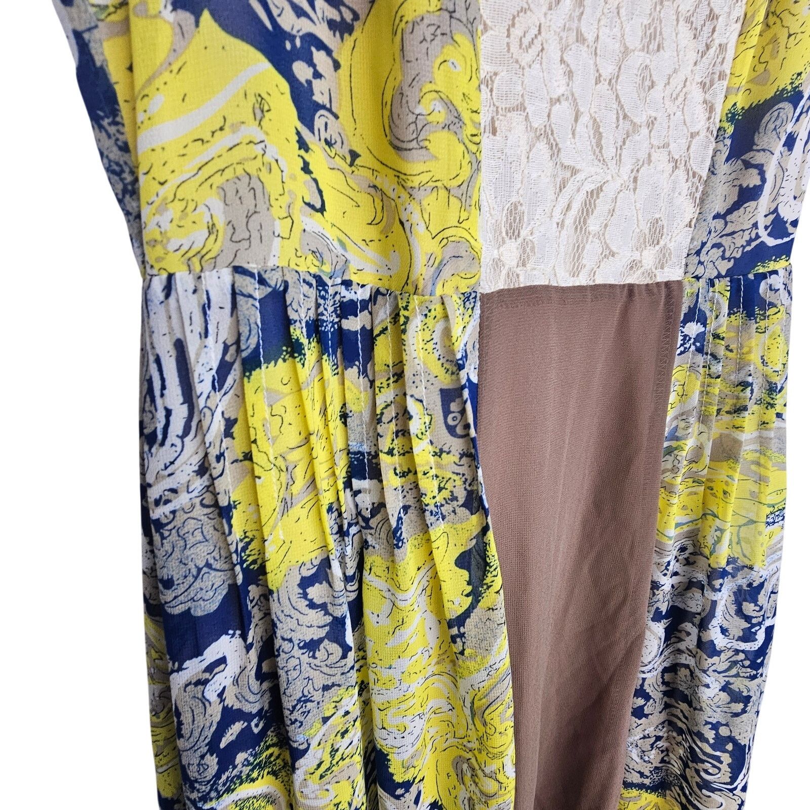 Anthropologie Anthropologie Ryu Womens Patchwork Lace Maxi Dress Sz M Boho Size M / US 6-8 / IT 42-44 - 5 Thumbnail