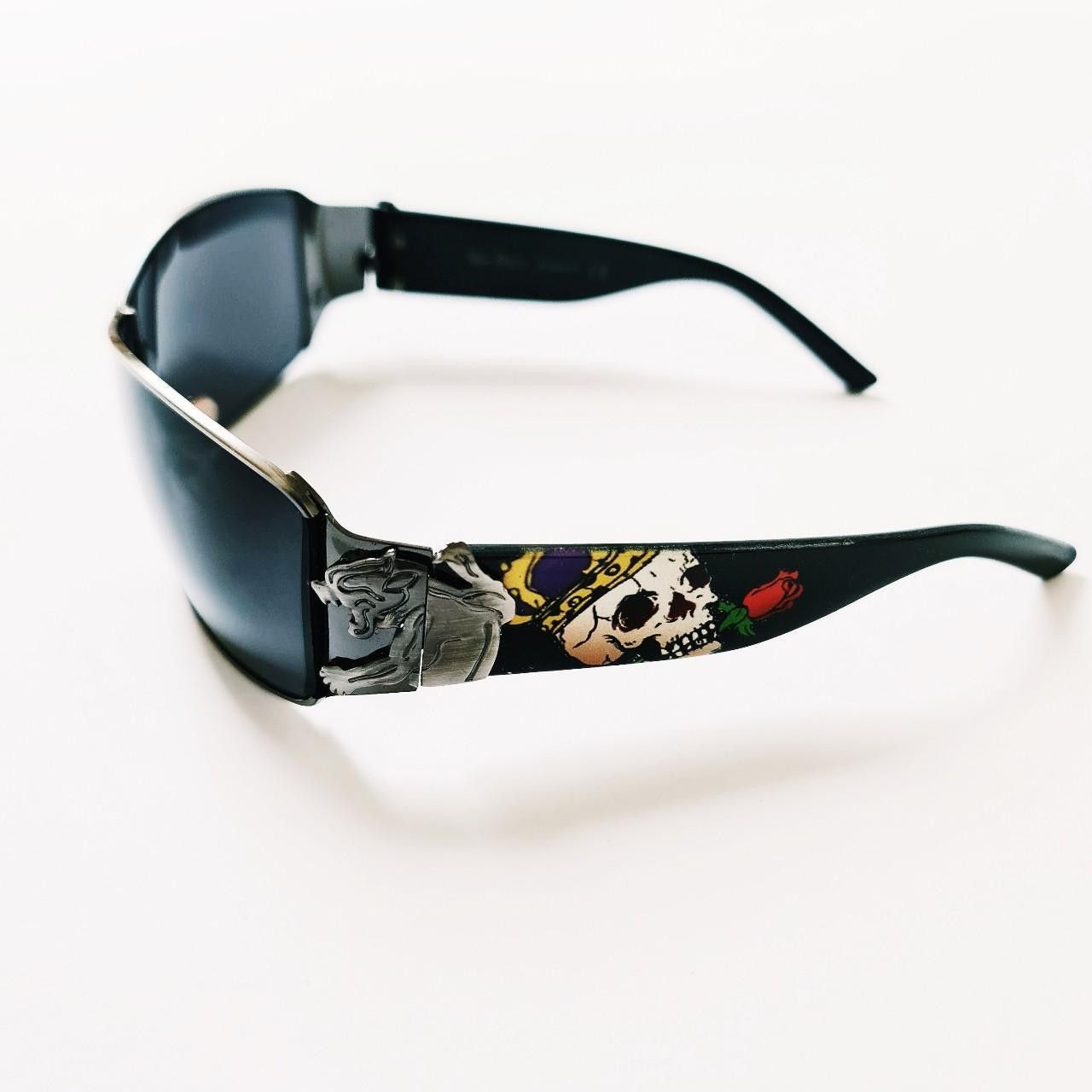 image of Vintage Black Metal Jaguar Ed Hardy Sunglasses, Men's