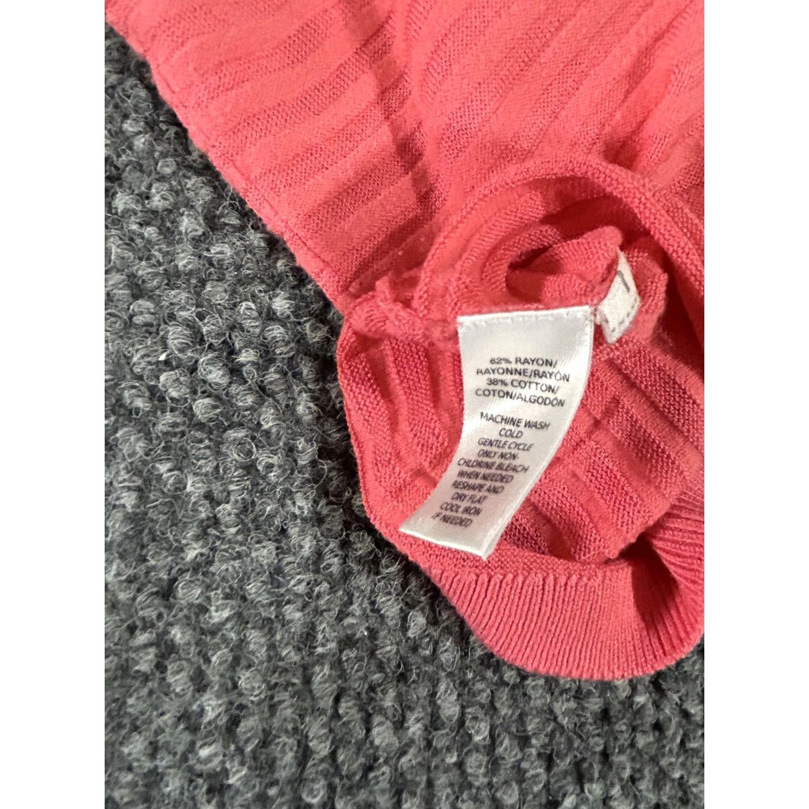 Loft LOFT Sweater Shirt Womens Small Coral Pink 3/4 Sleeve Lightweight Striped Pullover Top Size S / US 4 / IT 40 - 6 Thumbnail