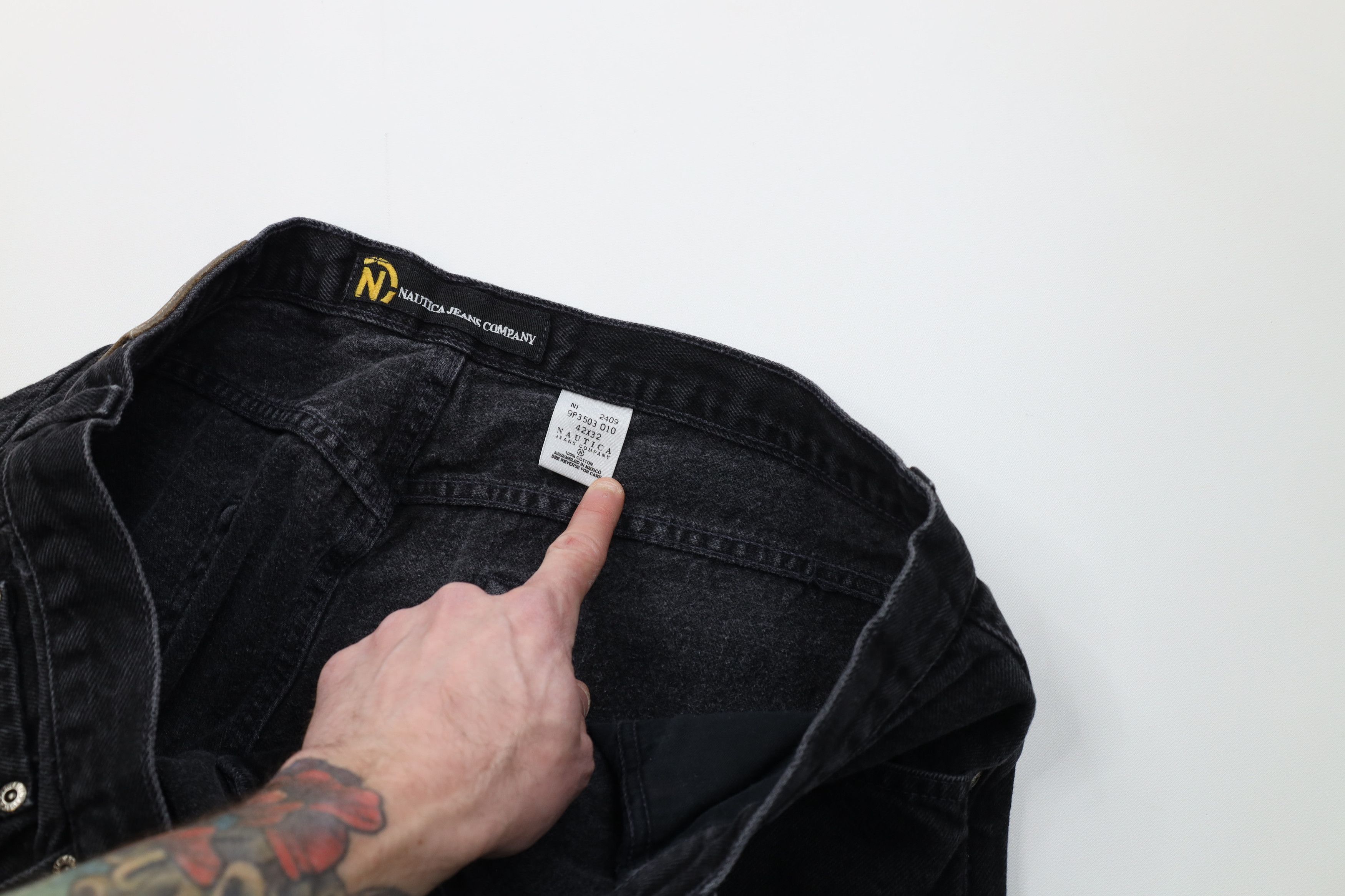 Nautica Vintage 90s Nautica Baggy Fit Wide Leg Denim Jeans Black Size US 42 / EU 58 - 9 Thumbnail