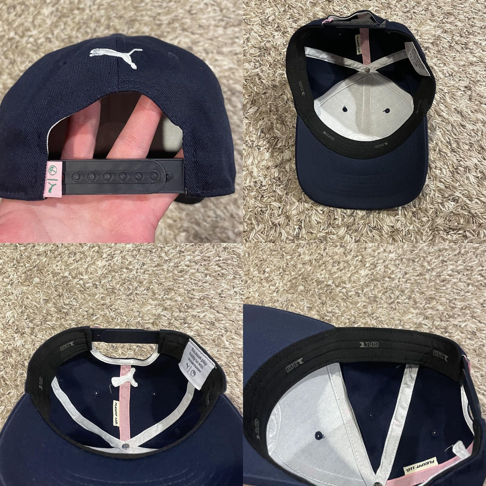 Puma Puma Arnold Palmer Umbrella Golf Hat Snap Back Flexfit One Size Navy Blue Cap Size ONE SIZE - 8 Thumbnail