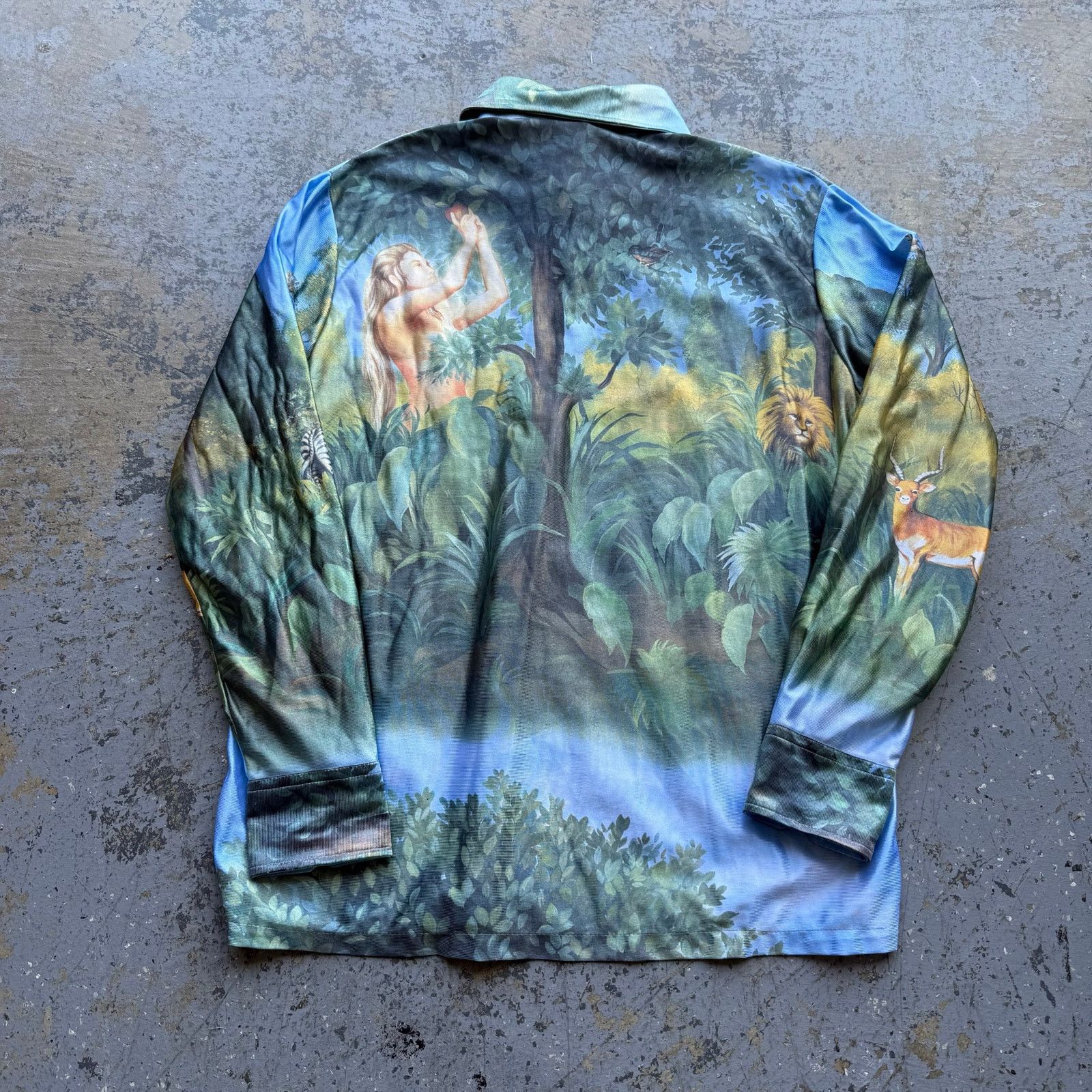 Kennington Ltd. × Vintage Kennington Garden Of Eden Style Overprint Button Up Shirt XL Size US XL / EU 56 / 4 - 3 Thumbnail