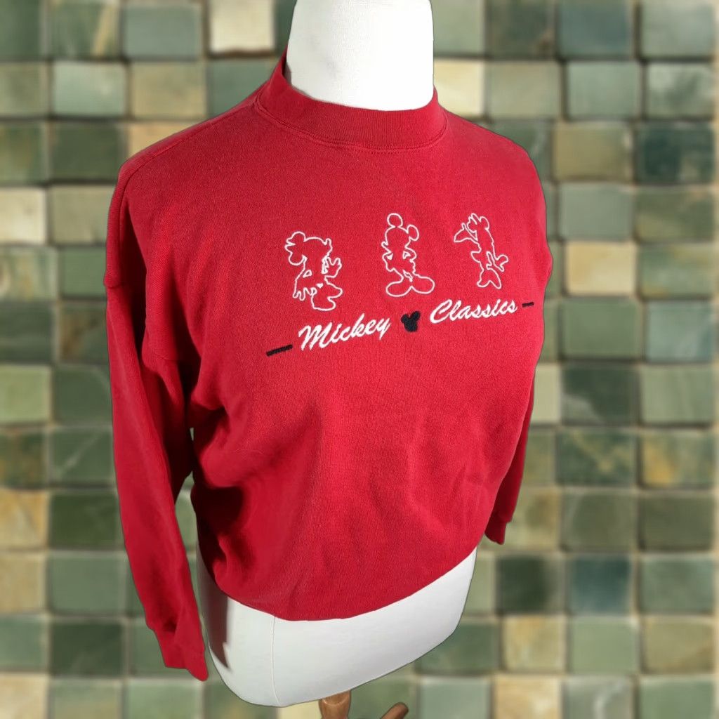 Mickey Unlimited VINTAGE Mickey Unlimited Disney Red Crewneck Sweatshirt Womens Large Size L / US 10 / IT 46 - 1 Thumbnail