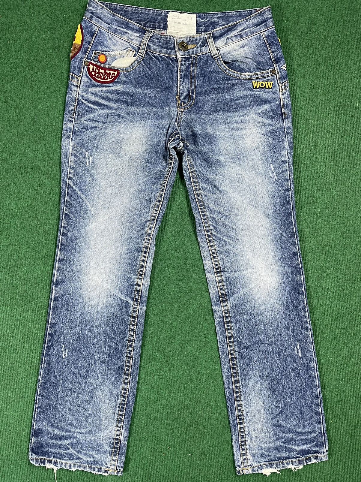 If Six Was Nine × Japanese Brand Distressed Lolita Jeans With Rare Patches Size US 34 / EU 50 - 4 Thumbnail