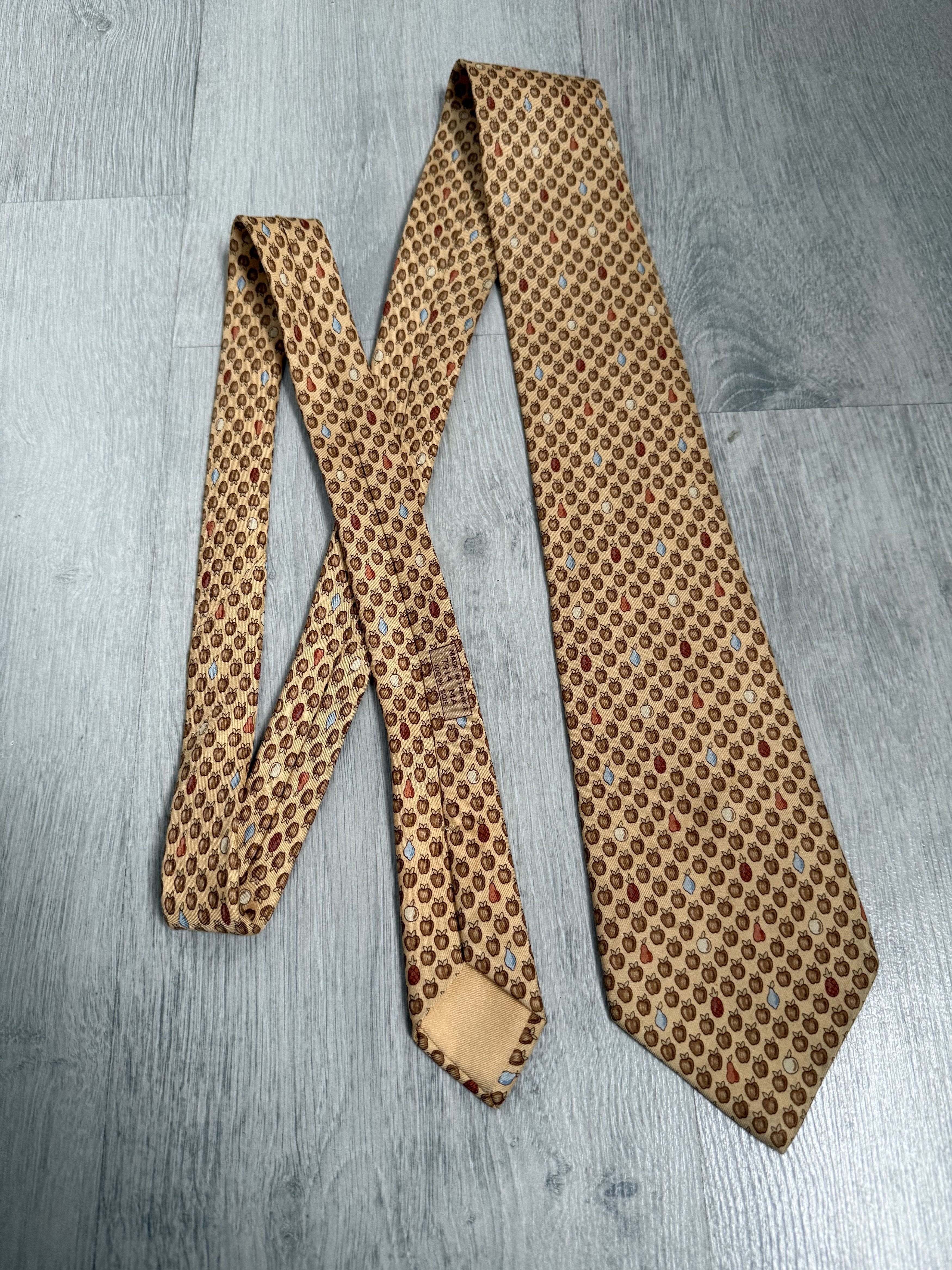 Hermes Hermes fruits monogram yellow tie Size ONE SIZE - 5 Thumbnail
