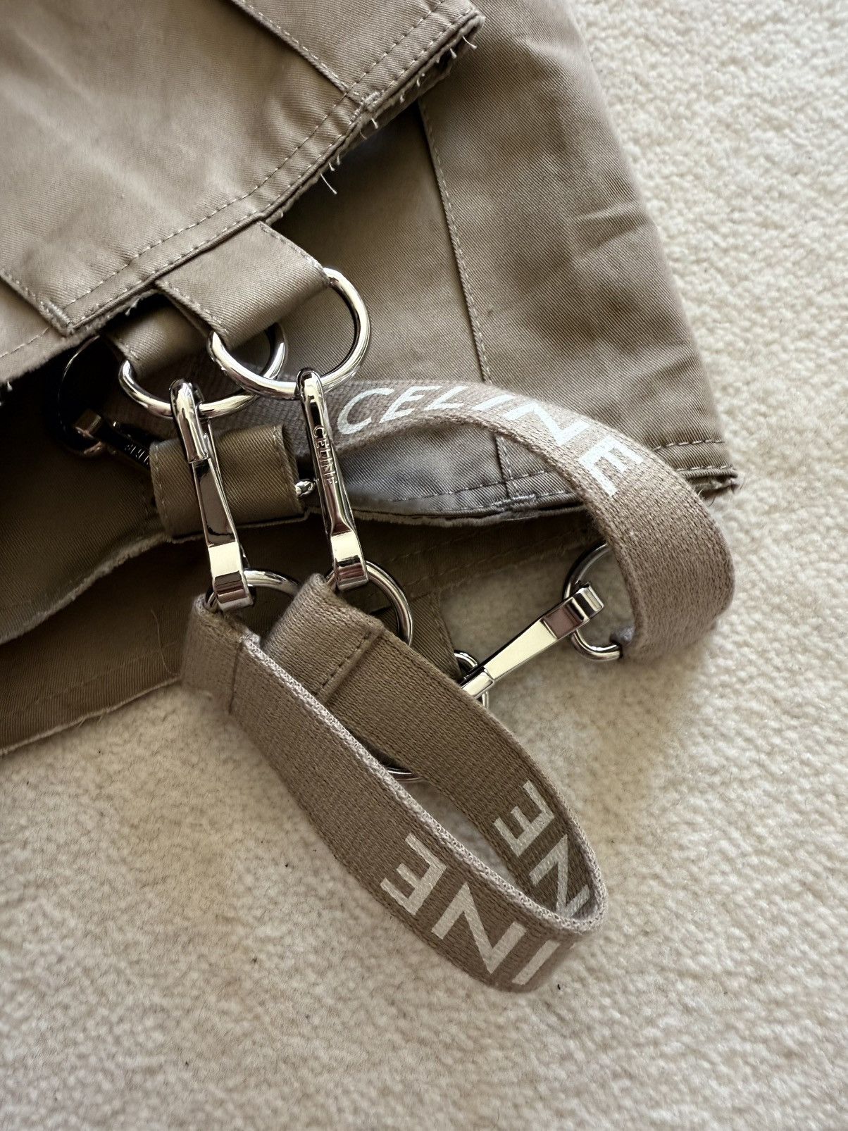 Celine × Hedi Slimane Celine khaki cargo shorts with Celine logo strap 48 Hedi Size US 32 / EU 48 - 18 Thumbnail