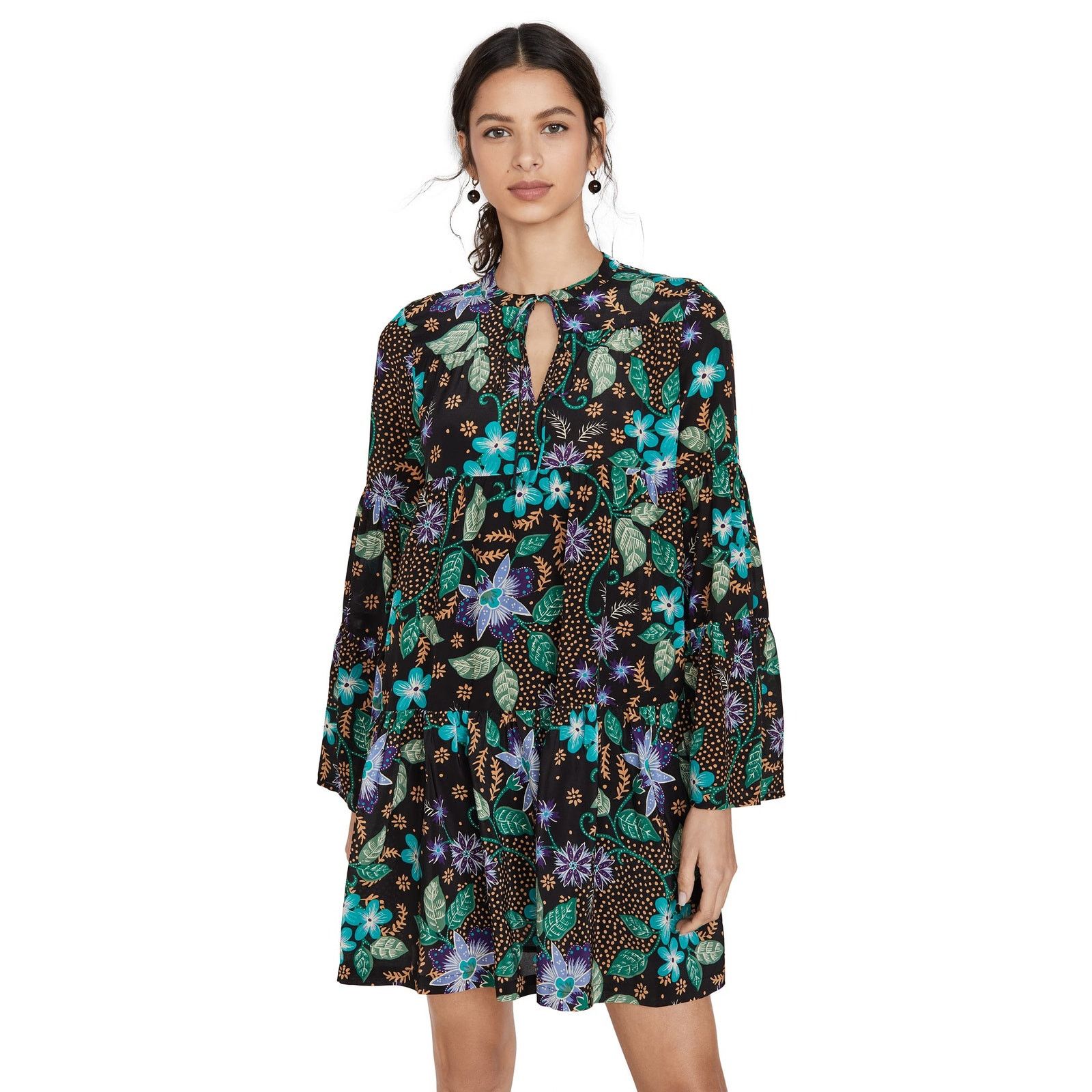 Other New Warm Silk Garden Tiered Floral Boho Mini Dress $450 Size S / US 4 / IT 40 - 7 Thumbnail
