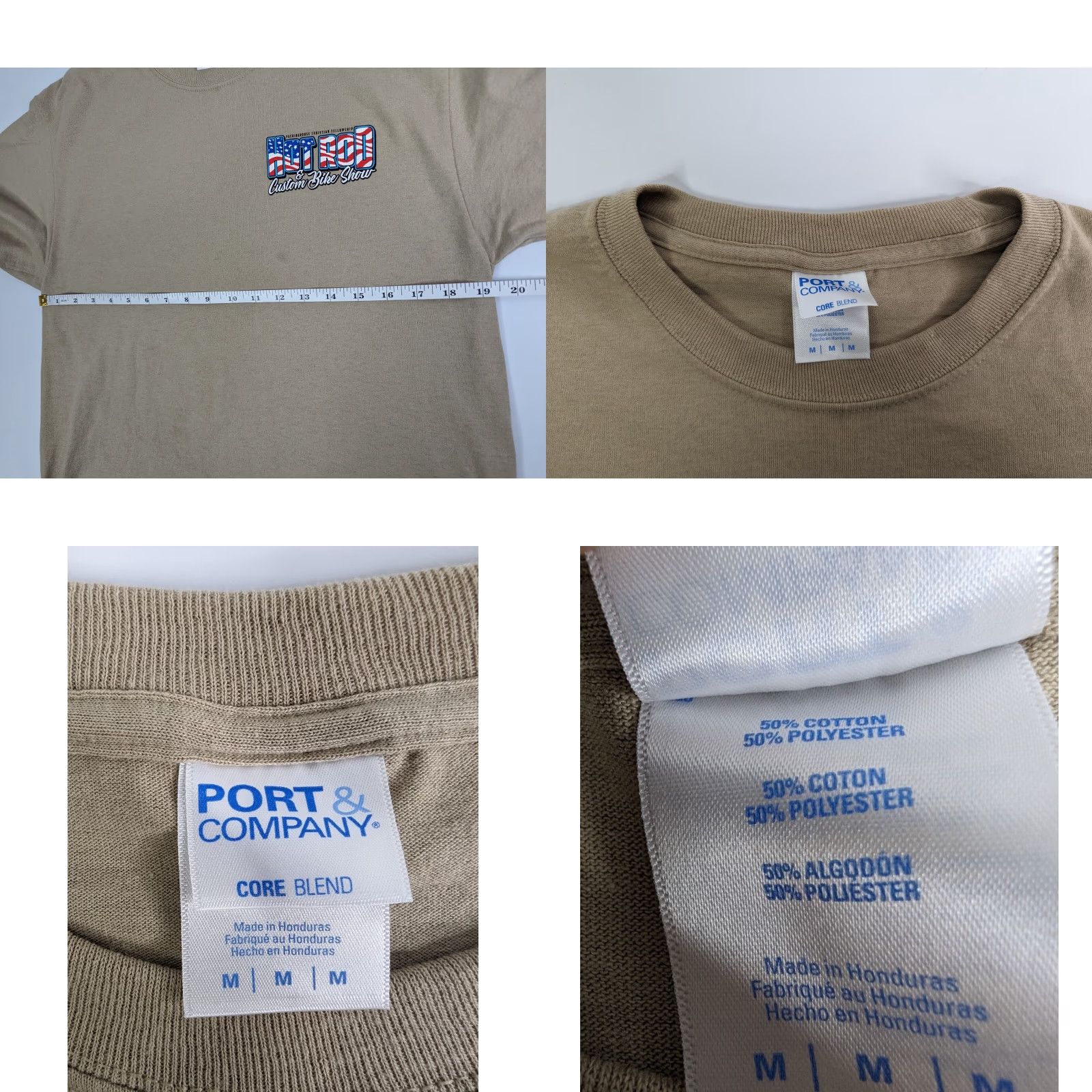 Port & Company Port & Company T-Shirt Men's Brown Cotton 50s 60s 70s Hot Rod Car Show Vintage Size M Size US M / EU 48-50 / 2 - 8 Thumbnail