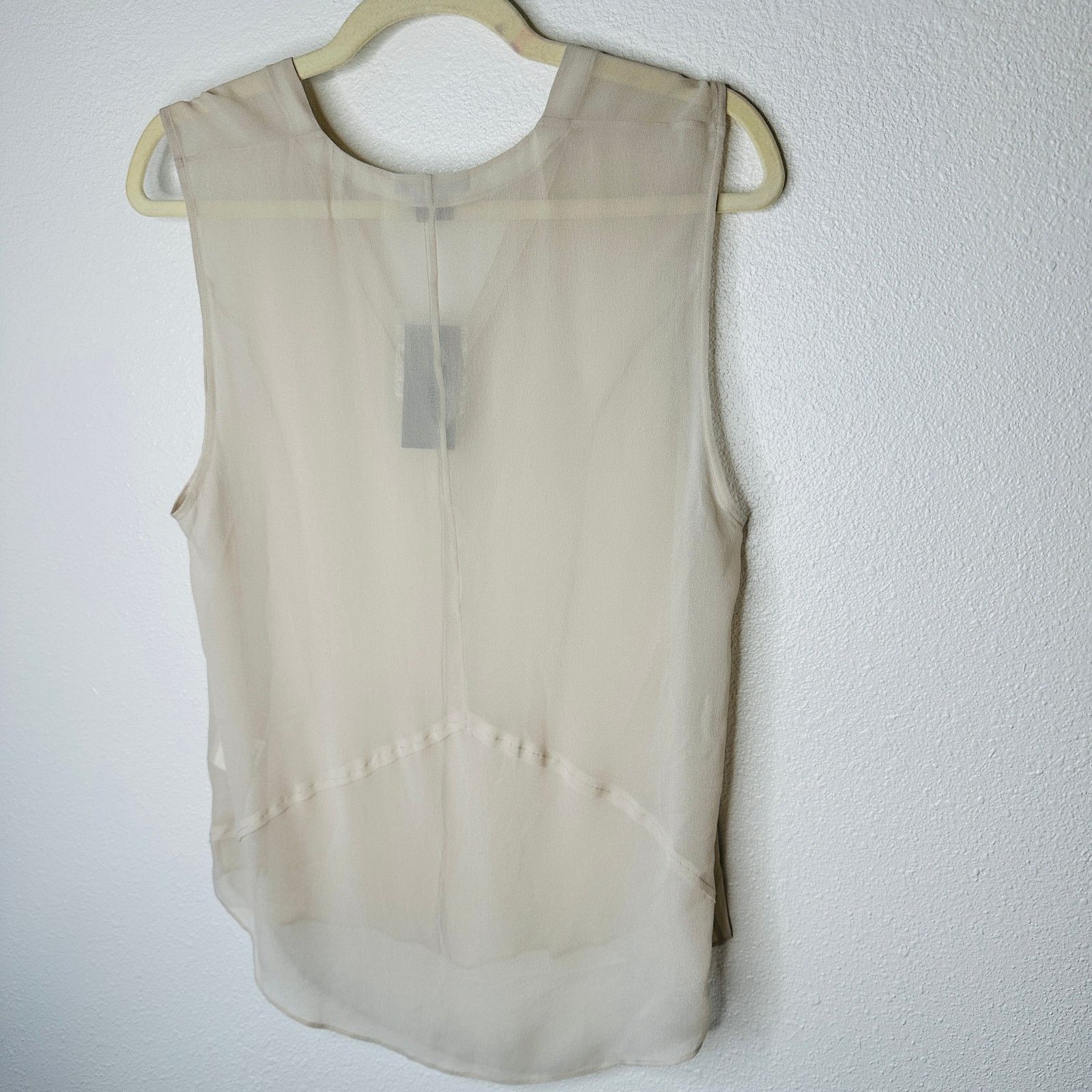 Other NWT Helmut Ghost 100% Sheer Silk in Salt V-Neck Blouse L Size L / US 10 / IT 46 - 5 Thumbnail