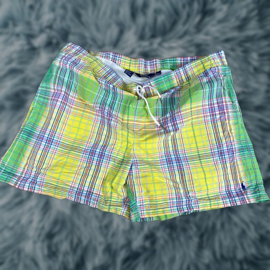 Polo Ralph Lauren VINTAGE Polo Ralph Lauren Plaid Mens Shorts 2XL Swim Trunks Plaid Bottom Mens XXL Size US XXL / EU 58 / 5 - 1 Thumbnail