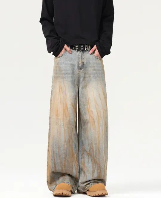 Japanese Brand Manami x Yuka Distressed dirtyfit men's loose vintage jeans Size US 32 / EU 48 - 8 Thumbnail