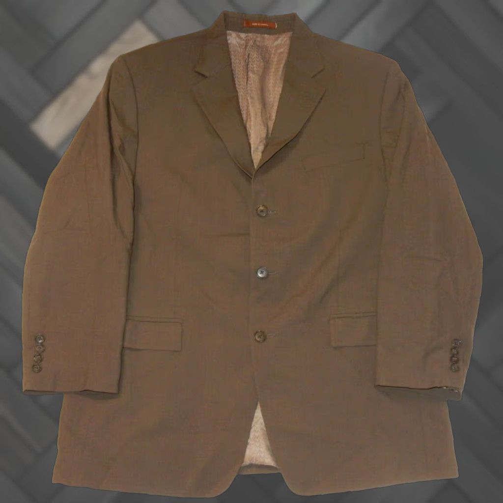 Michael Kors VINTAGE Michael Kors Men's Blazer Jacket Size 44 Regular Brown Cashmere 2010s Size 44R - 1 Thumbnail