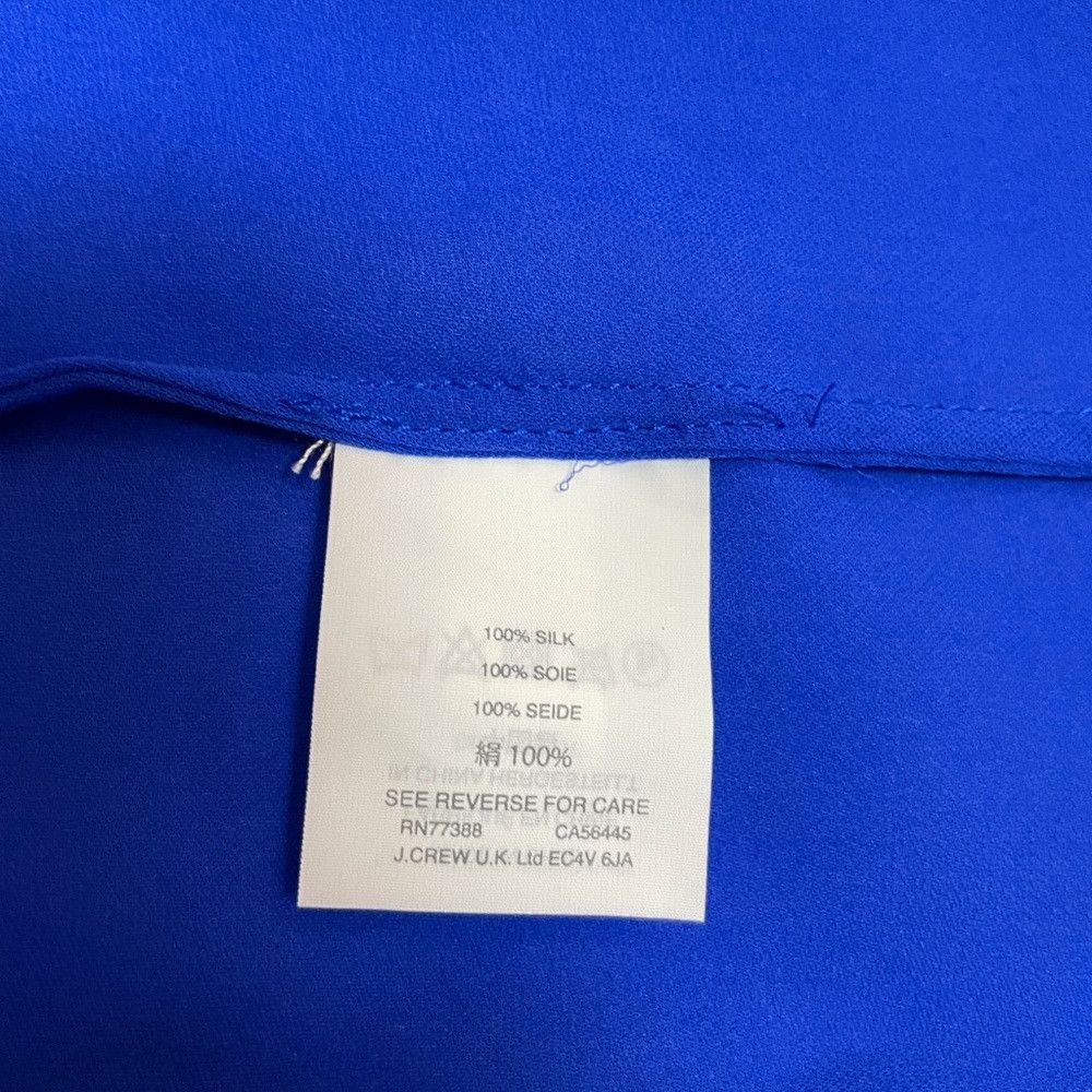 J.Crew J. Crew Blue Silk Ruffle Silk Cold Shoulder Blouse Size XS / US 0-2 / IT 36-38 - 4 Thumbnail