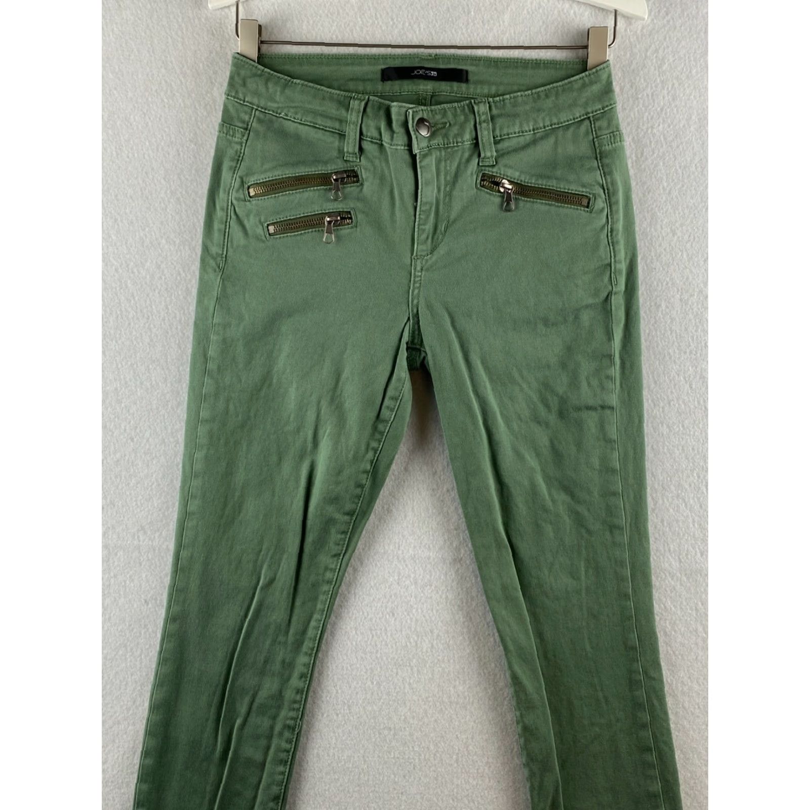 Vintage Joe's Jeans Womens Jeans Skinny Rocker 25 Green Denim Stretch Zipper Belt Loops Inseam 30.5 Tappered Regular Modern Casual Fall Spring Summer Winter 0 Size 42" / US 20 - 2 Thumbnail