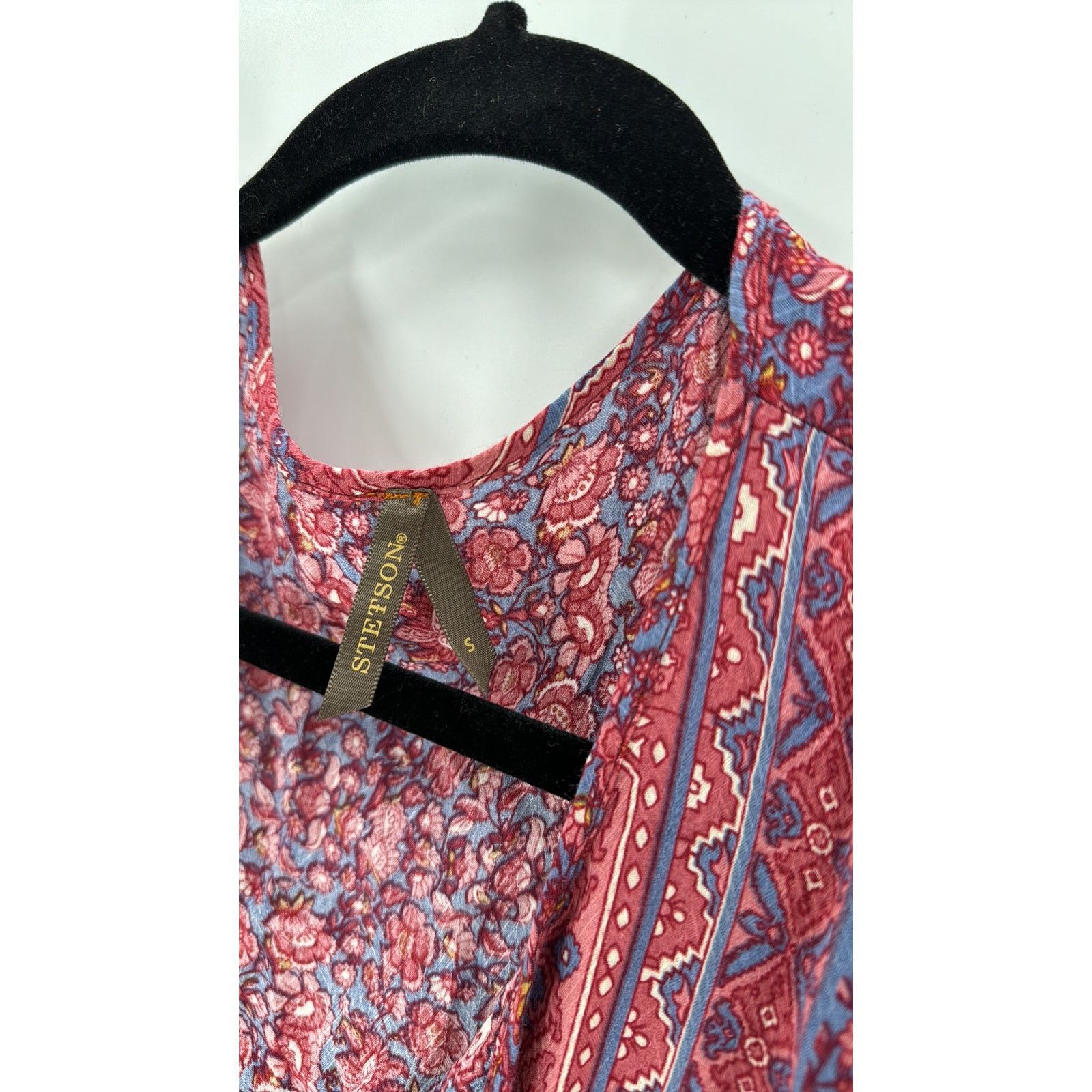 Stetson STETSON WOMENS 3/4 SLEEVE red blue BLOUSE tassels western Size S / US 4 / IT 40 - 3 Thumbnail