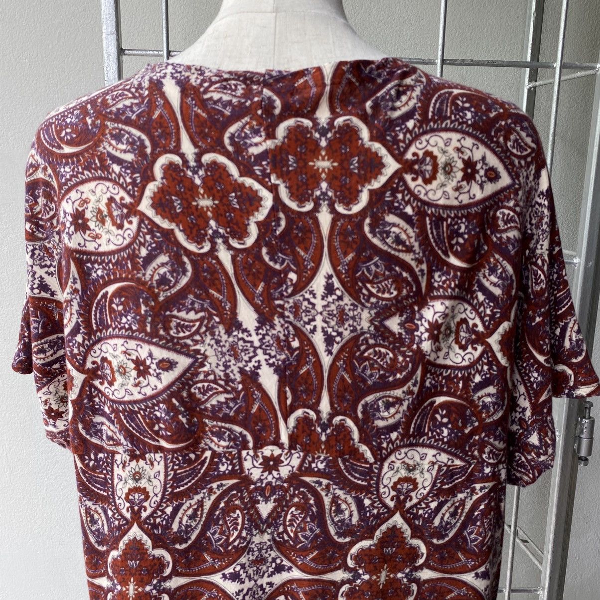 Issey Miyake Plantation Burgundy Paisley Floral Blouse Size M / US 6-8 / IT 42-44 - 15 Thumbnail