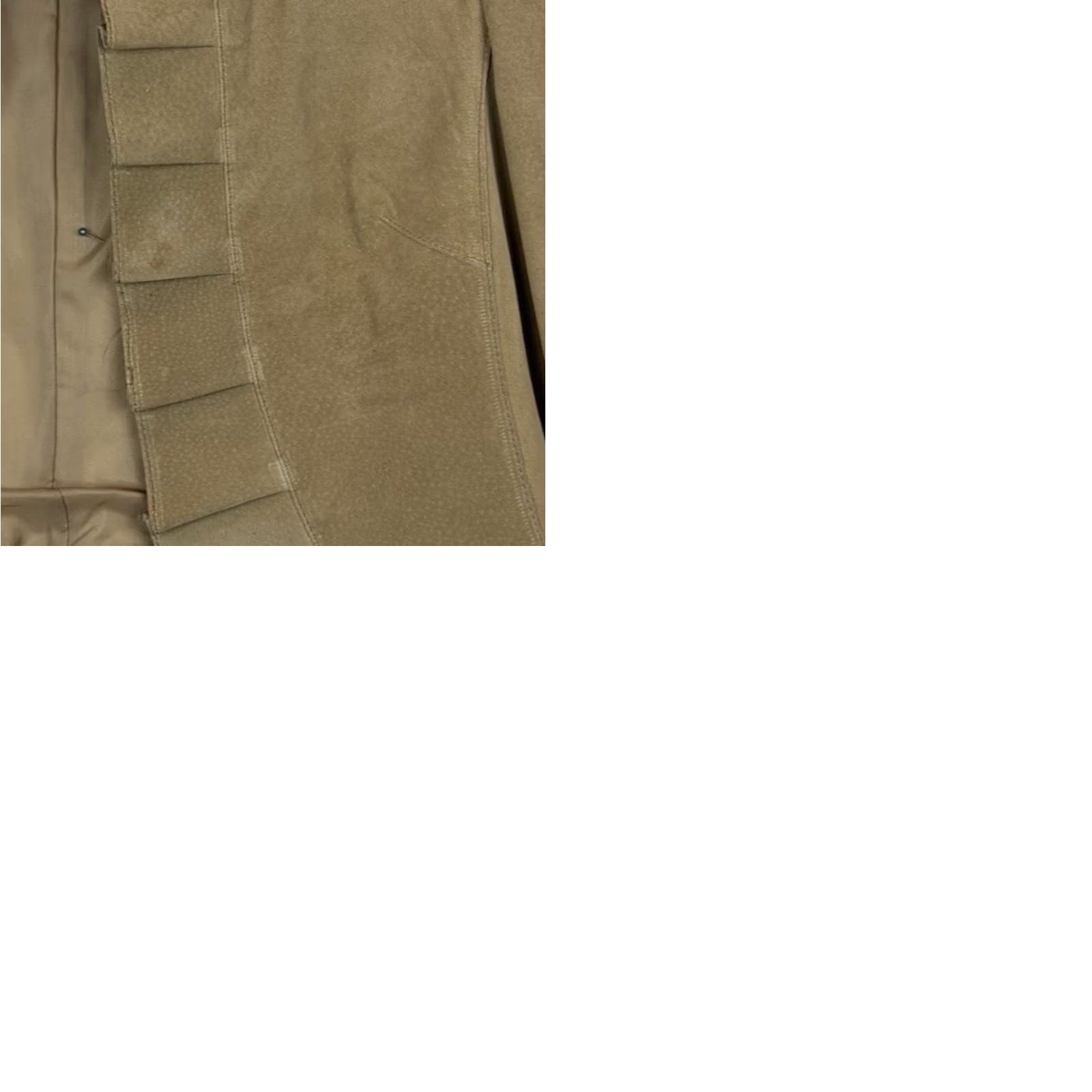 Vintage Yvonne & Marie Suede Leather Jacket Womens M Beige Ruffle Open Basic Jacket CapSule Read Size M / US 6-8 / IT 42-44 - 9 Thumbnail