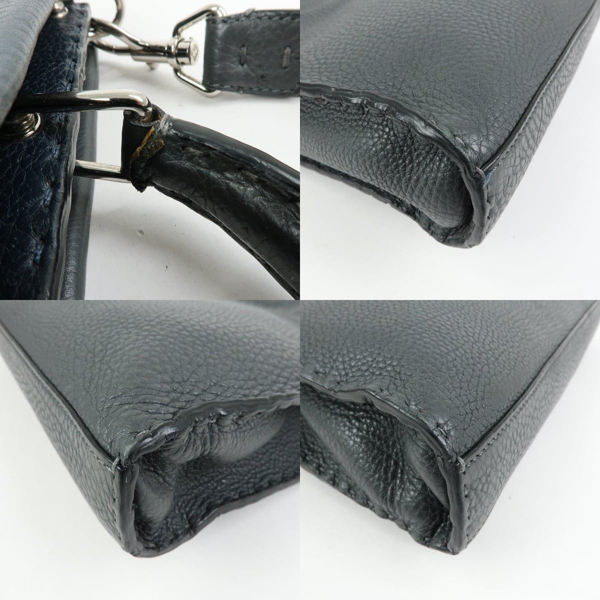 Fendi Fendi Selleria Peekaboo Calfskin Top Handle Bag Gray Size ONE SIZE - 5 Thumbnail