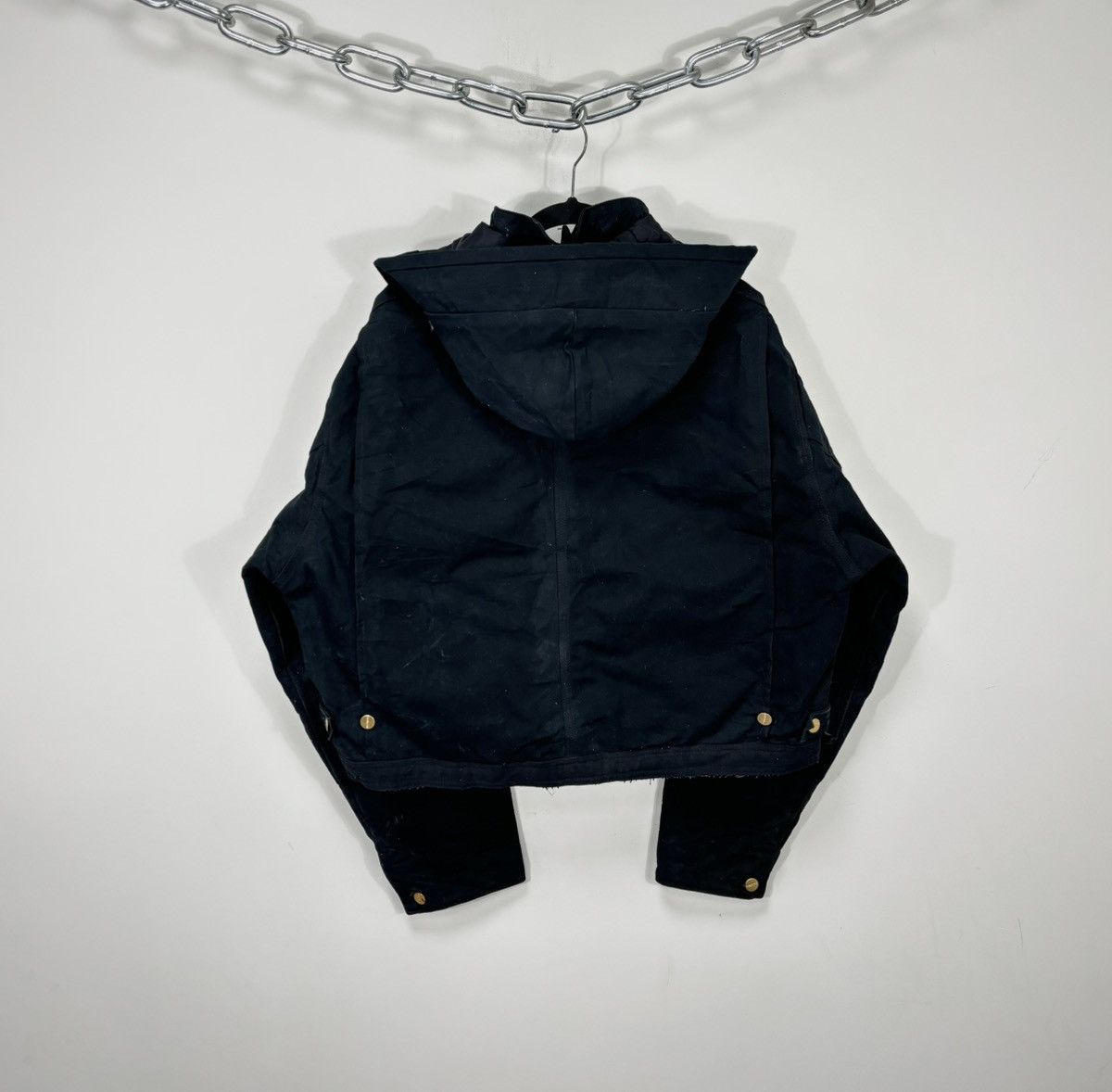 Carhartt Vintage 90s Carhartt USA Zip Pockets Hooded Cropped Jacket Size US L / EU 52-54 / 3 - 2 Thumbnail