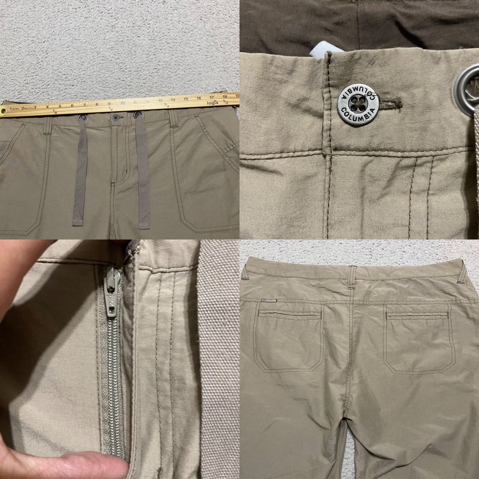 Vintage Columbia Pants Womens L Beige Capri Outdoor Hiking Cotton Nylon Mid Rise Size 36" / US 14 / IT 50 - 8 Thumbnail