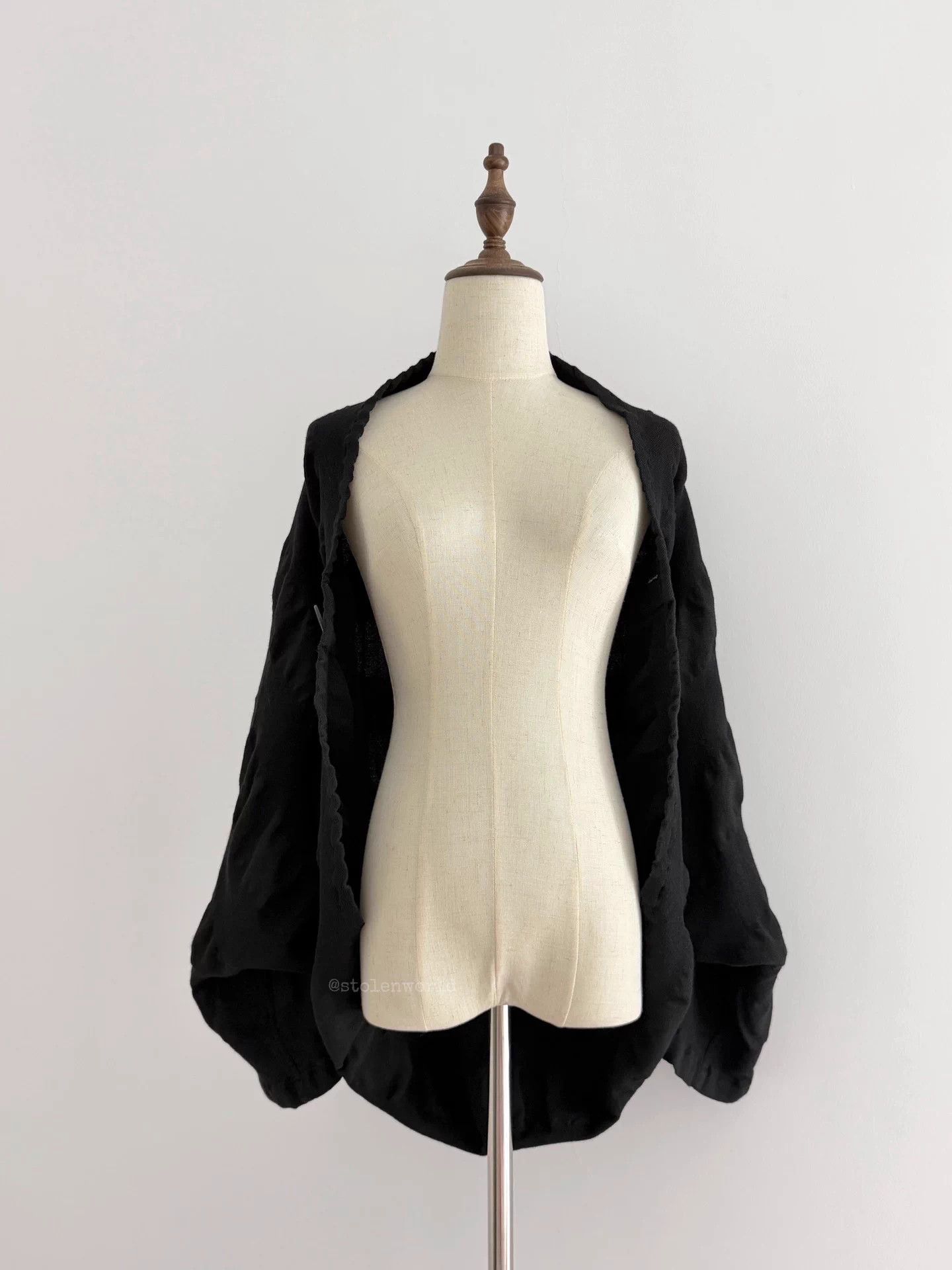 Y's Y's Red Label Batwing Gathered Wool Cape-like Jacket Size M / US 6-8 / IT 42-44 - 5 Thumbnail