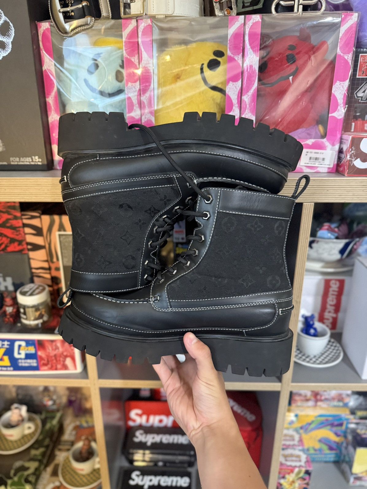 Louis Vuitton Louis Vuitton Black Monogram Combat Boot Size US 12 / EU 45 - 4 Thumbnail