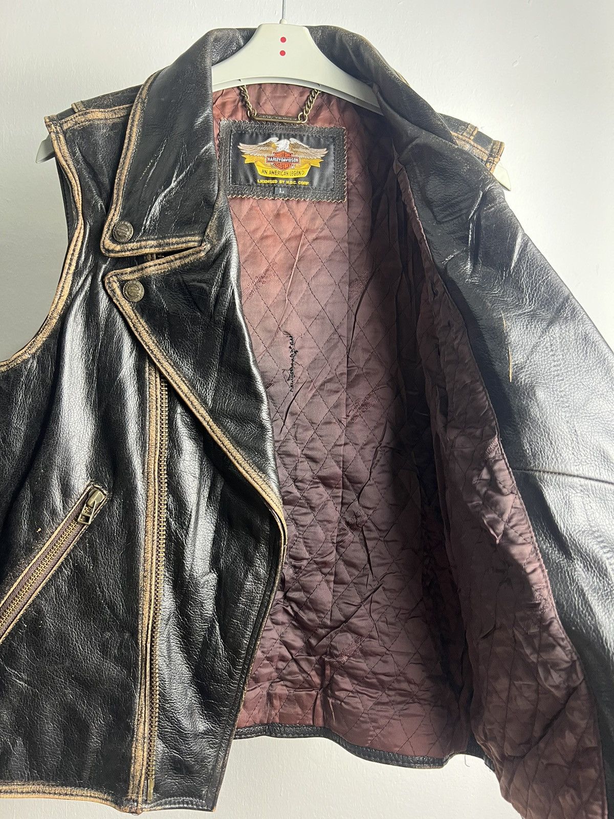 Genuine Leather × Harley Davidson × Vintage Vintage 1980s Harley Davidson Sleeveless Leather Jackets Size US L / EU 52-54 / 3 - 8 Thumbnail