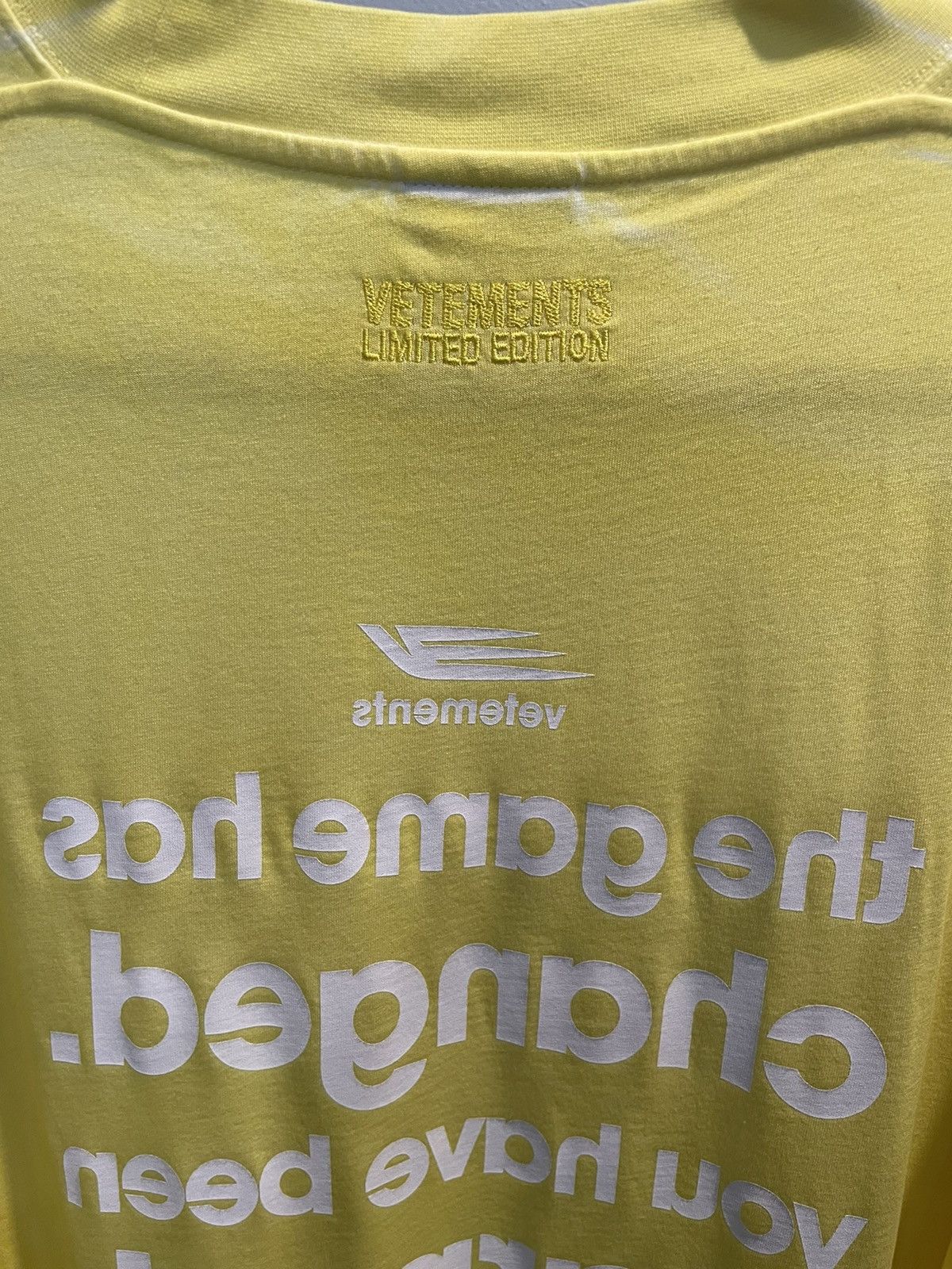 Vetements VETEMENTS👾 Yellow Game Changing Tee Shirt *RARE* Size US M / EU 48-50 / 2 - 7 Thumbnail