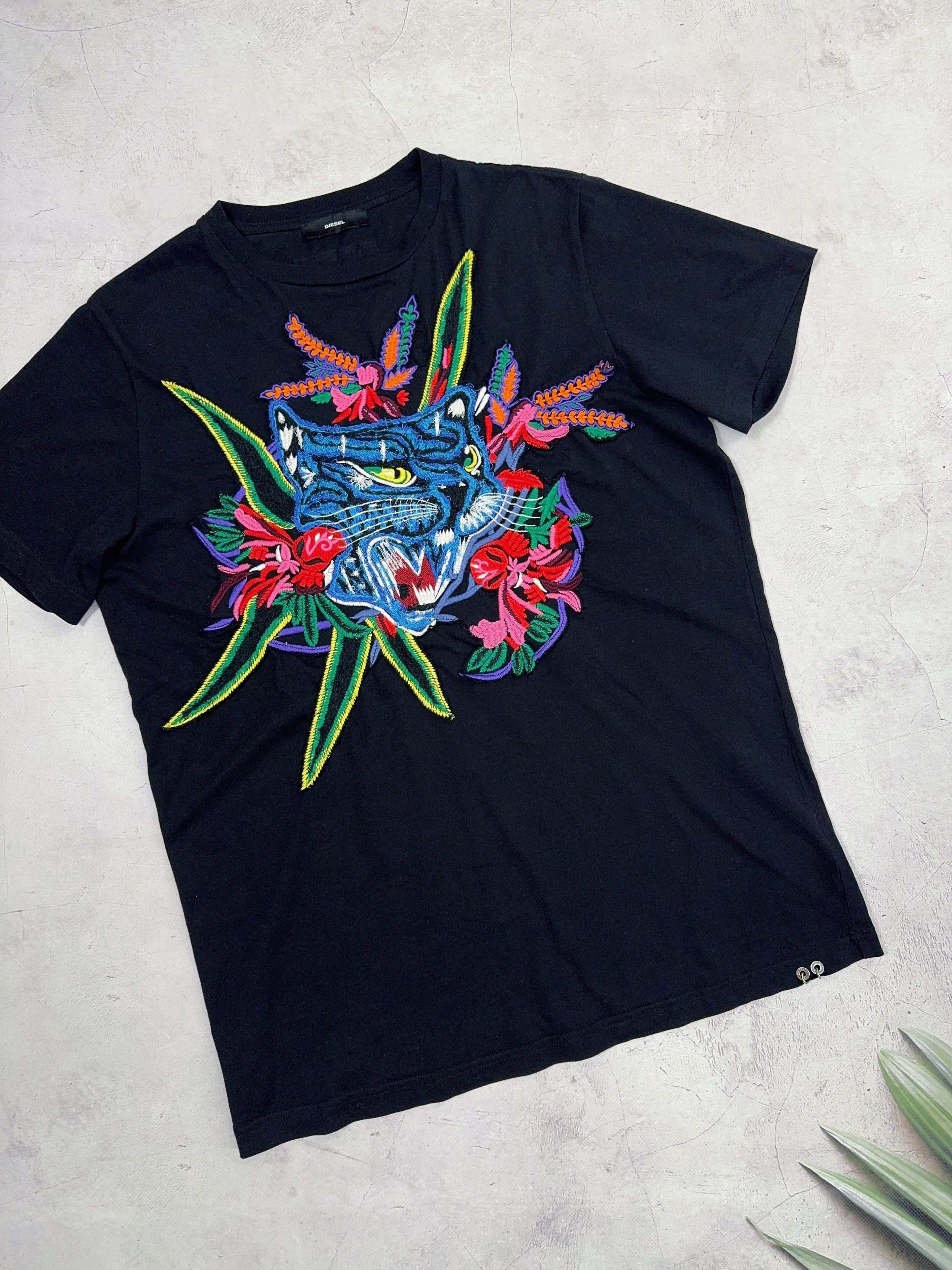 Diesel Diesel T-Shirt Braves Cat & Flowers Embroidered Size US M / EU 48-50 / 2 - 1 Thumbnail