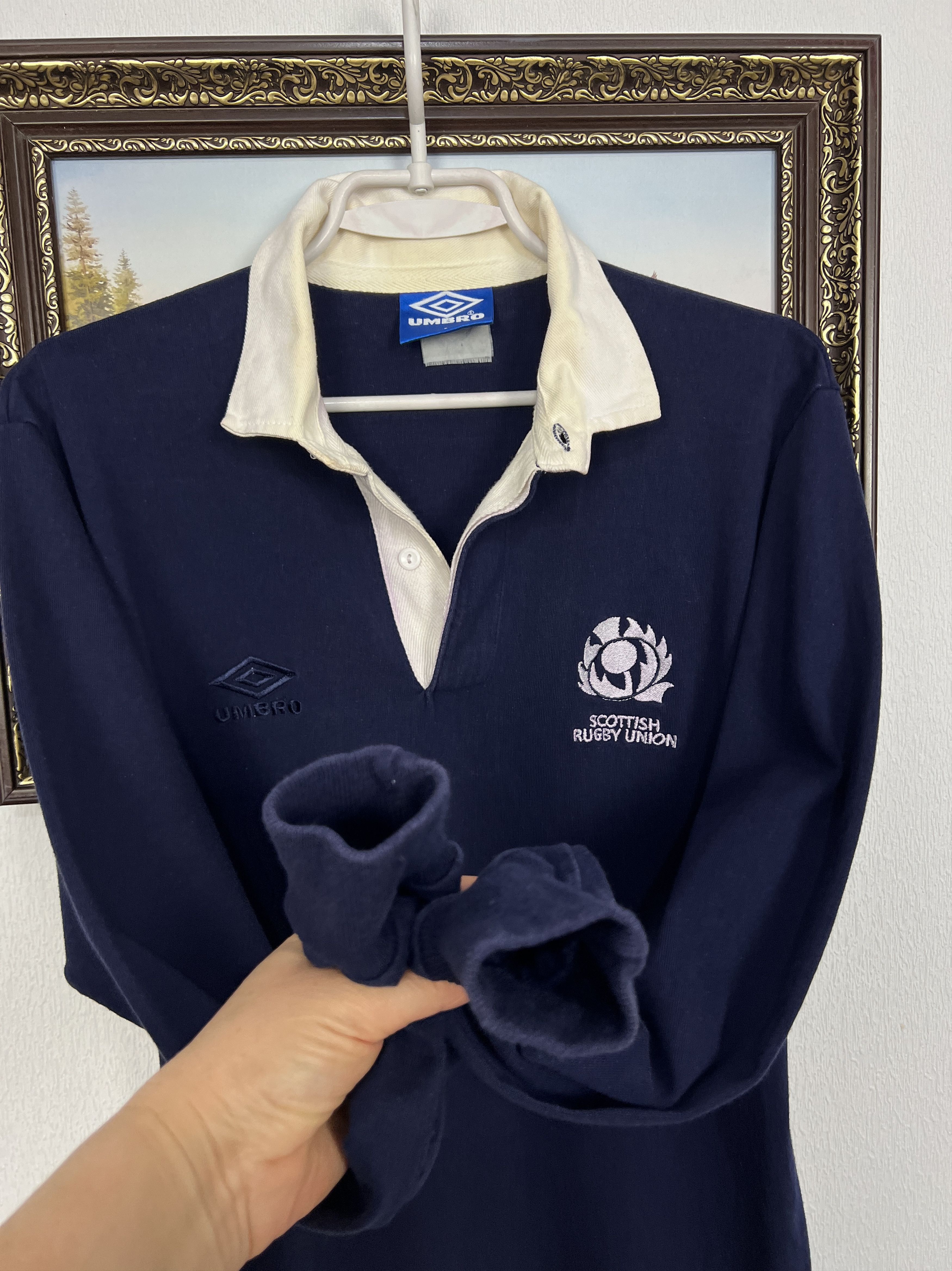 Umbro Vintage 90's Scotland Rugby Union Long Sleeve Jersey Trikot Size US L / EU 52-54 / 3 - 4 Thumbnail