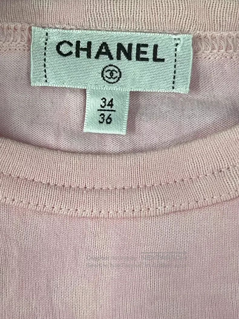Chanel Chanel Pink hollow letter logo short sleeves Size XXS / US 00 / IT 34 - 4 Thumbnail