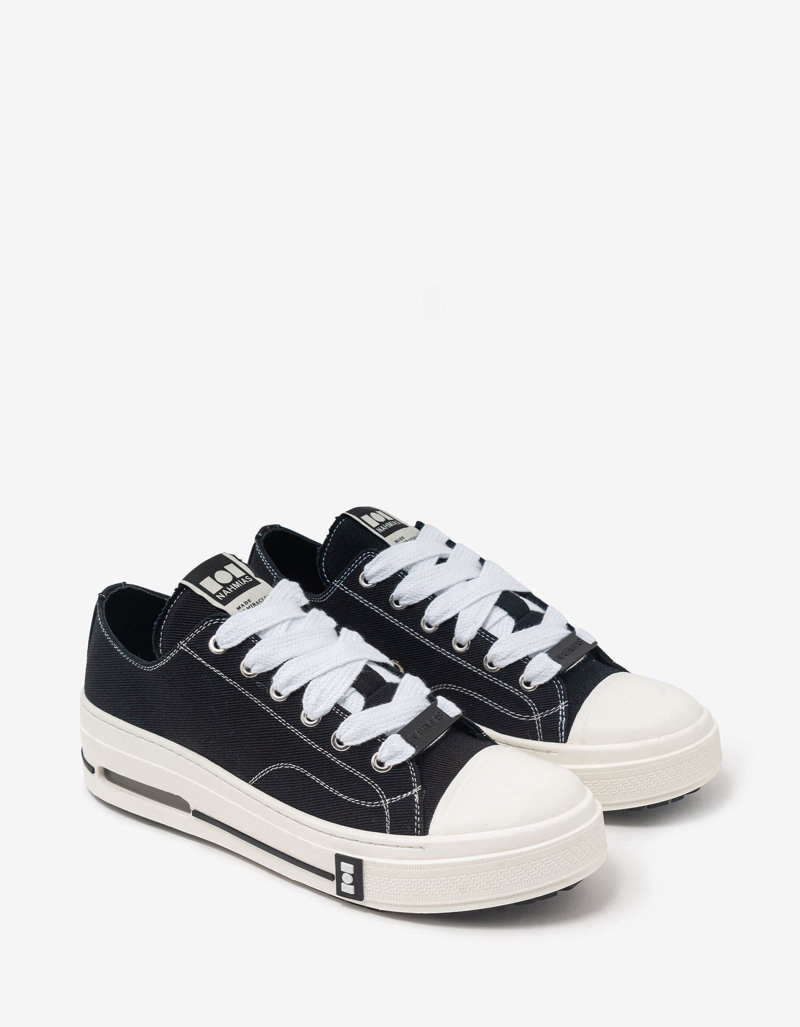 image of Nahmias Black Five-O Trainers Shoes, Men's (Size 9)