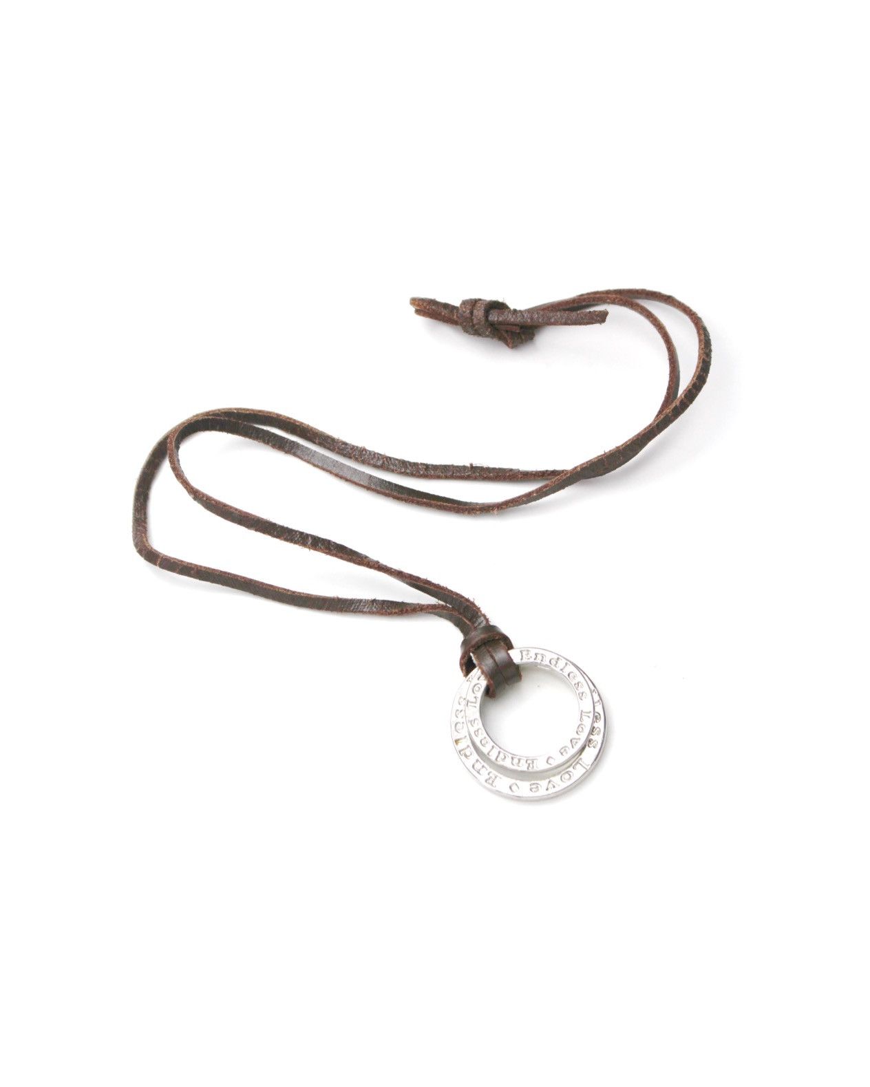 Japanese Brand 2010S LEATHER NECKLACE WITH ENGRAVED RING – “ENDLESS LOVE” Size ONE SIZE - 2 Thumbnail