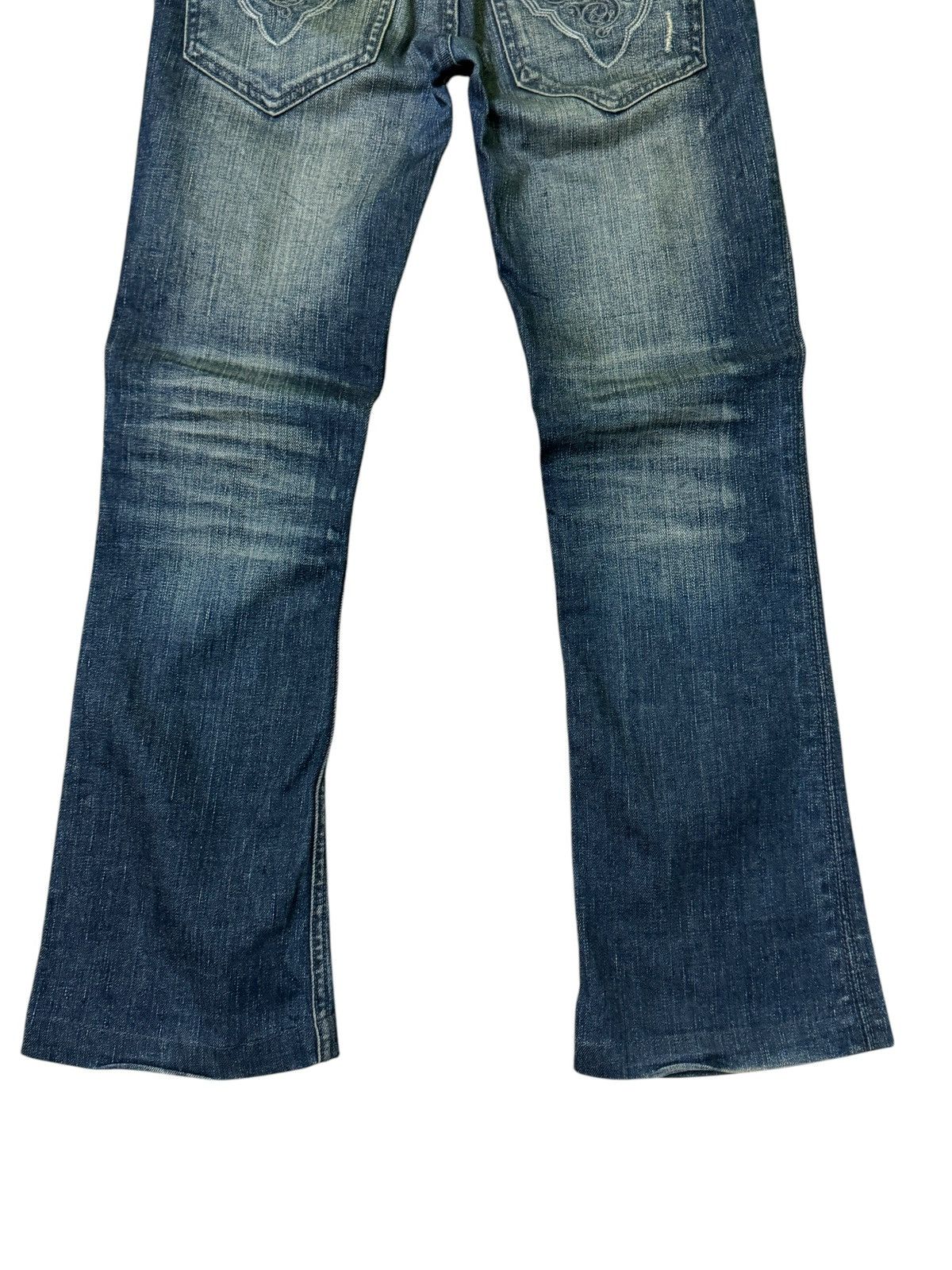 If Six Was Nine Flared Buffalo Jeans Embroidered Distress Low Waist Denim Size US 29 - 12 Thumbnail