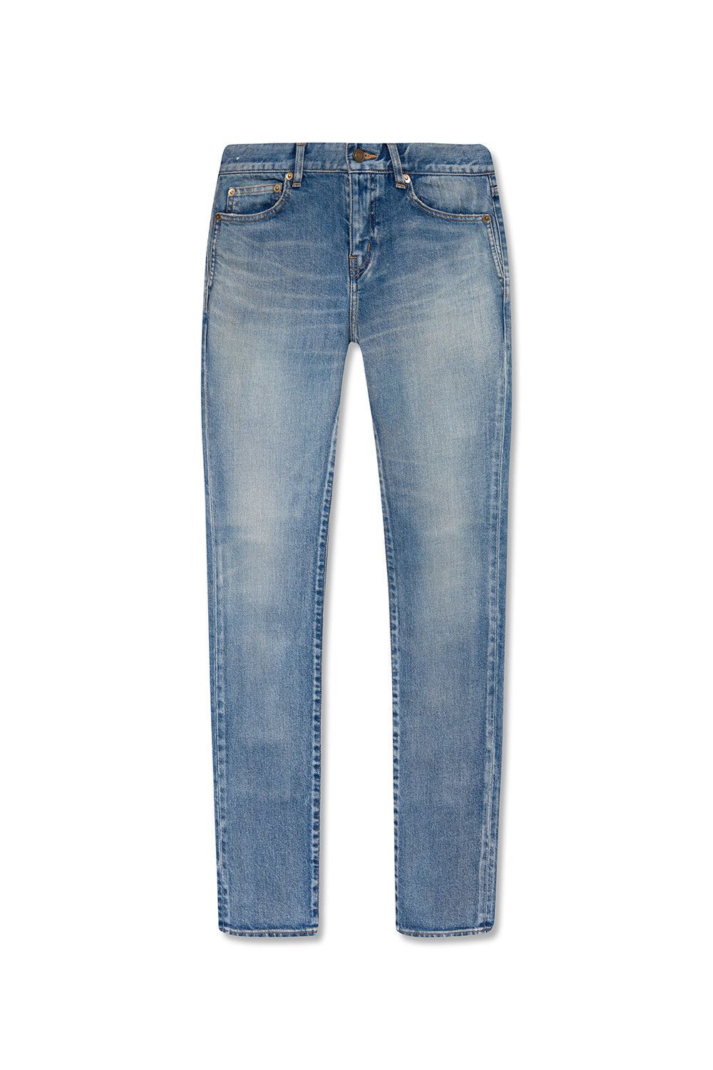 Saint Laurent Paris o1s1wg110924 Low-Rise Jeans in Dirty Sandy Denim in Blue Size 26" / US 2 / IT 38 - 1 Thumbnail