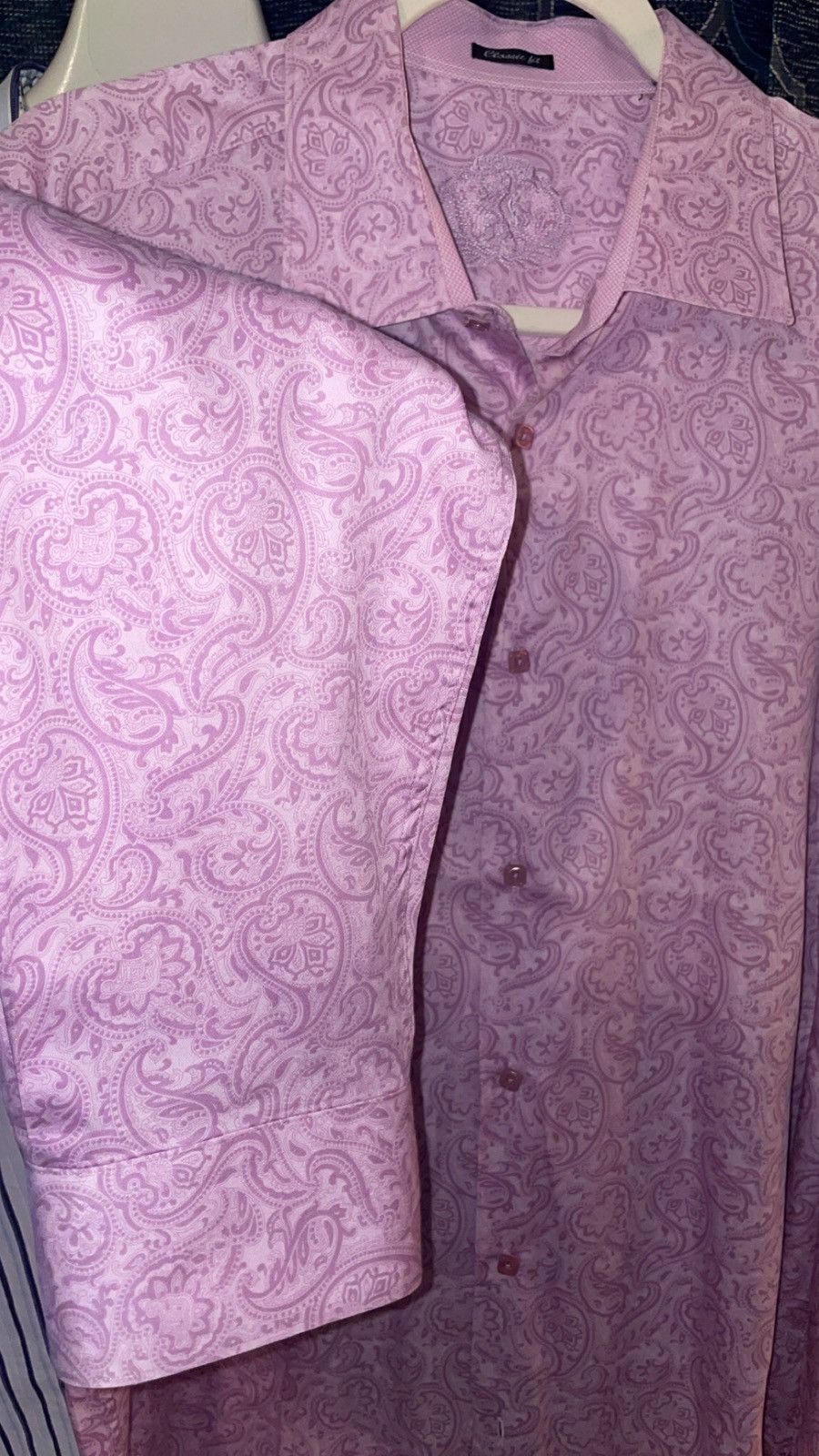 BUGATCHI Bugatchi Button-Down Shirt — Pink Paisley w/ square buttons Size US XL / EU 56 / 4 - 3 Thumbnail