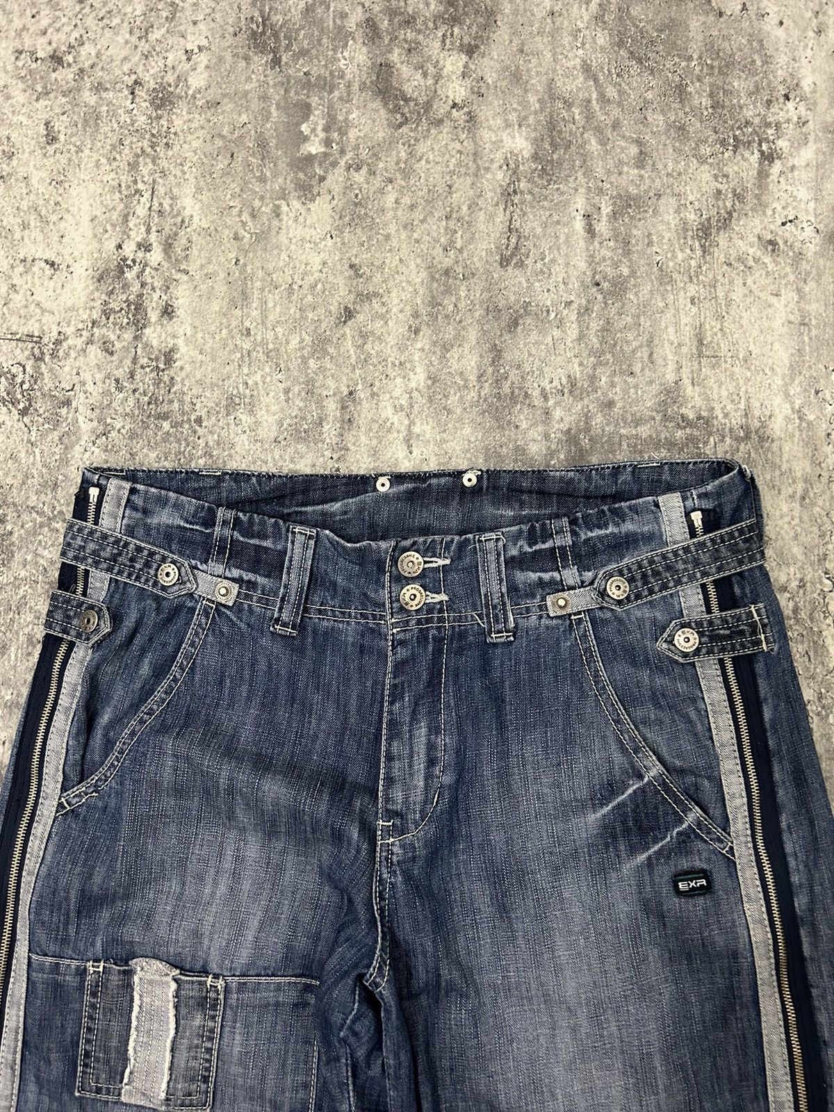 JNCO × Japanese Brand EXR baggy Full Zip jorts Denim Pants Size US 33 - 6 Thumbnail