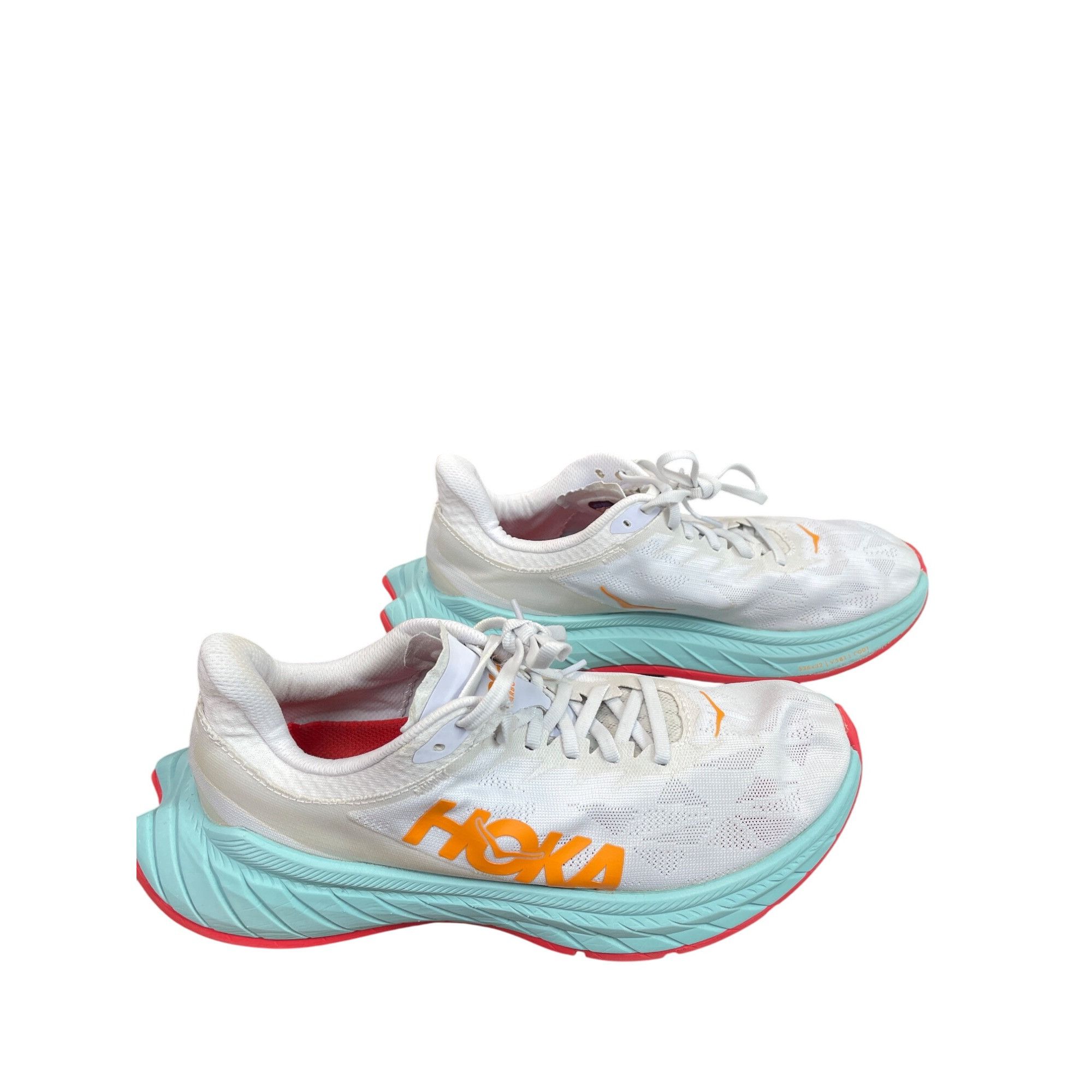 Hoka Hoka Womens Carbon X White green orange Running Sneakers Sz Size US 8.5 / IT 38.5 - 2 Thumbnail