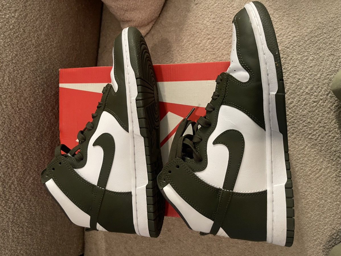 Nike Nike Dunk Hi Retro ‘White/Cargo Khaki’ Size US 8.5 / EU 41-42 - 4 Thumbnail