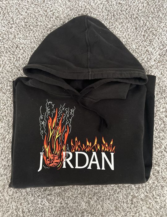 Travis scott mj outlet fleece hoodie black