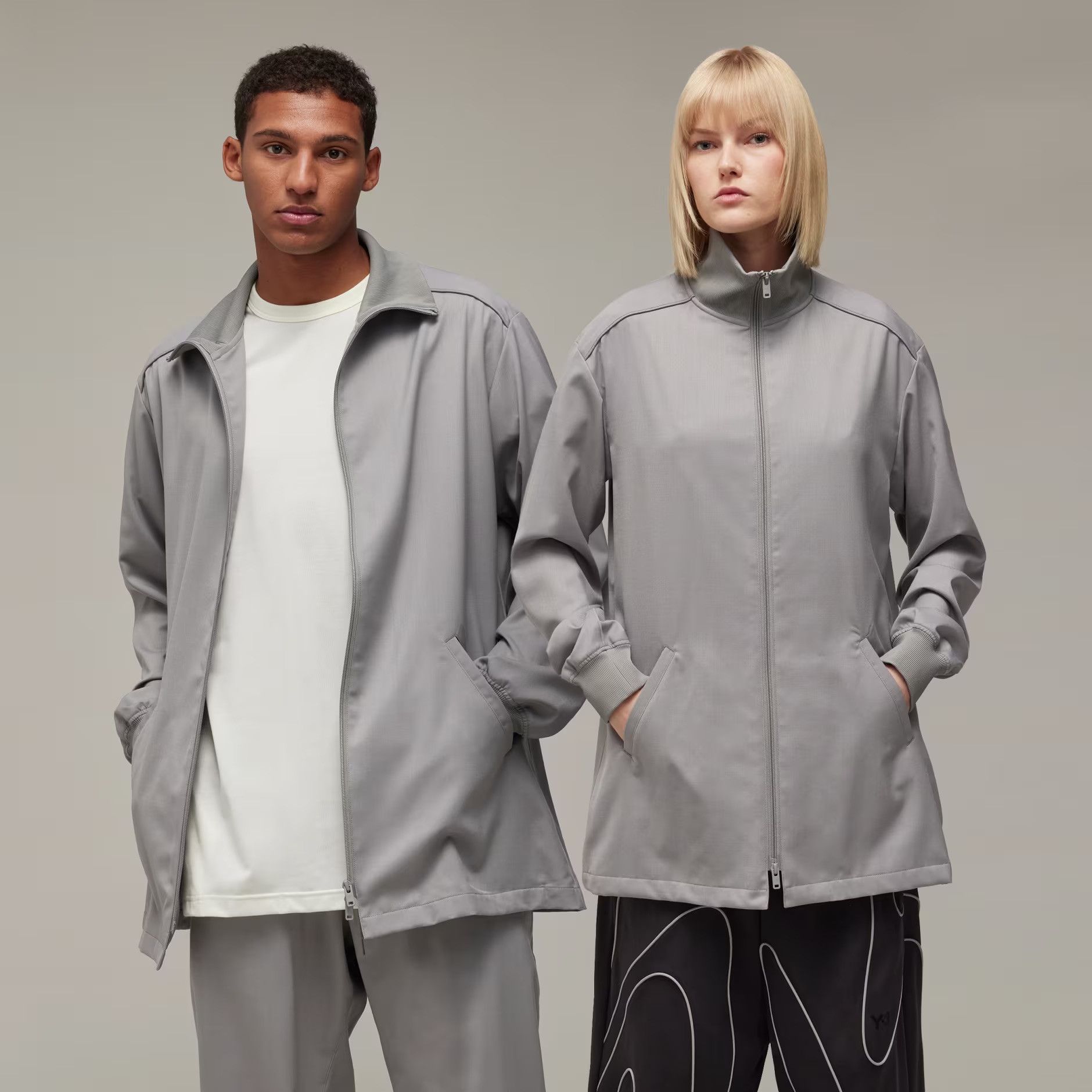 Y-3 Refined Woven Track Top Grey Medium