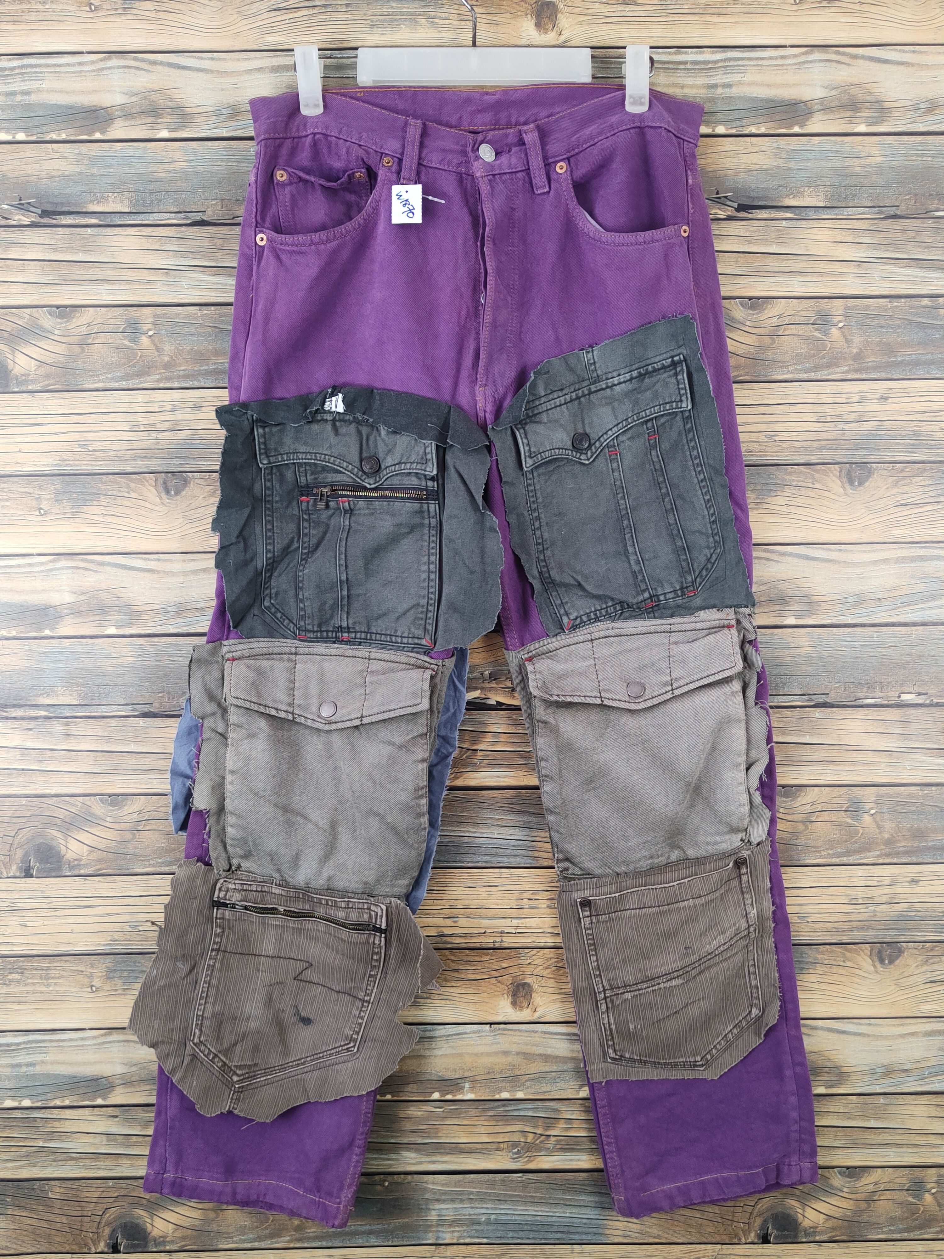 Levi's DL Levis multipocket reconstruct ripped Patched denim #W1870 Size US 32 / EU 48 - 1 Thumbnail