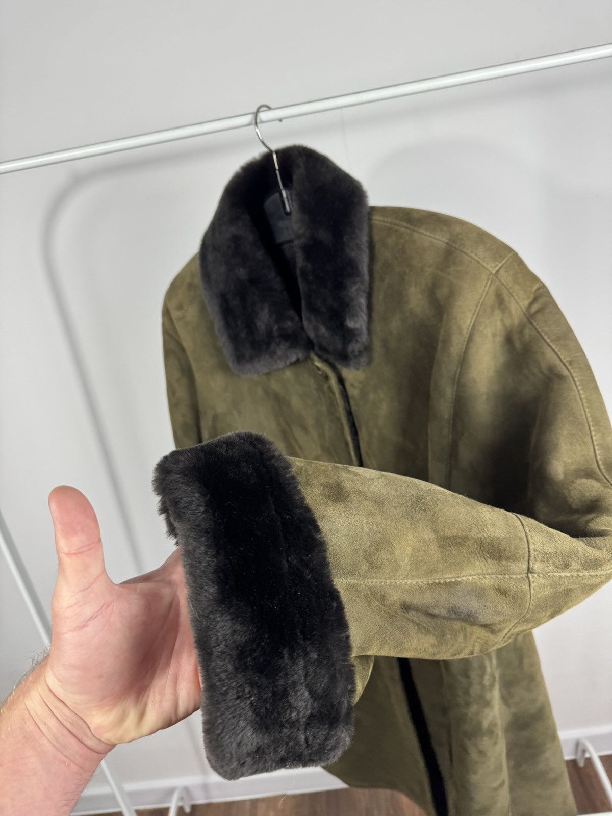 Other Vintage Shearling Suede Coat Fur Collar Lined Jacket XXL Size XXL / US 16-18 / IT 52-54 - 7 Thumbnail