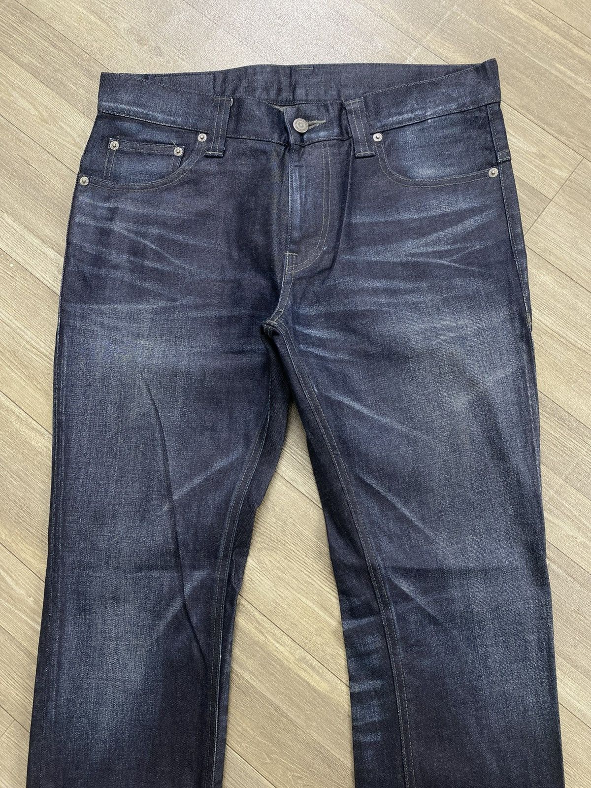 Tornado Mart 2000s Tornado Mart Waxed Clawmark Distressed Flared Jeans Size US 34 / EU 50 - 2 Thumbnail