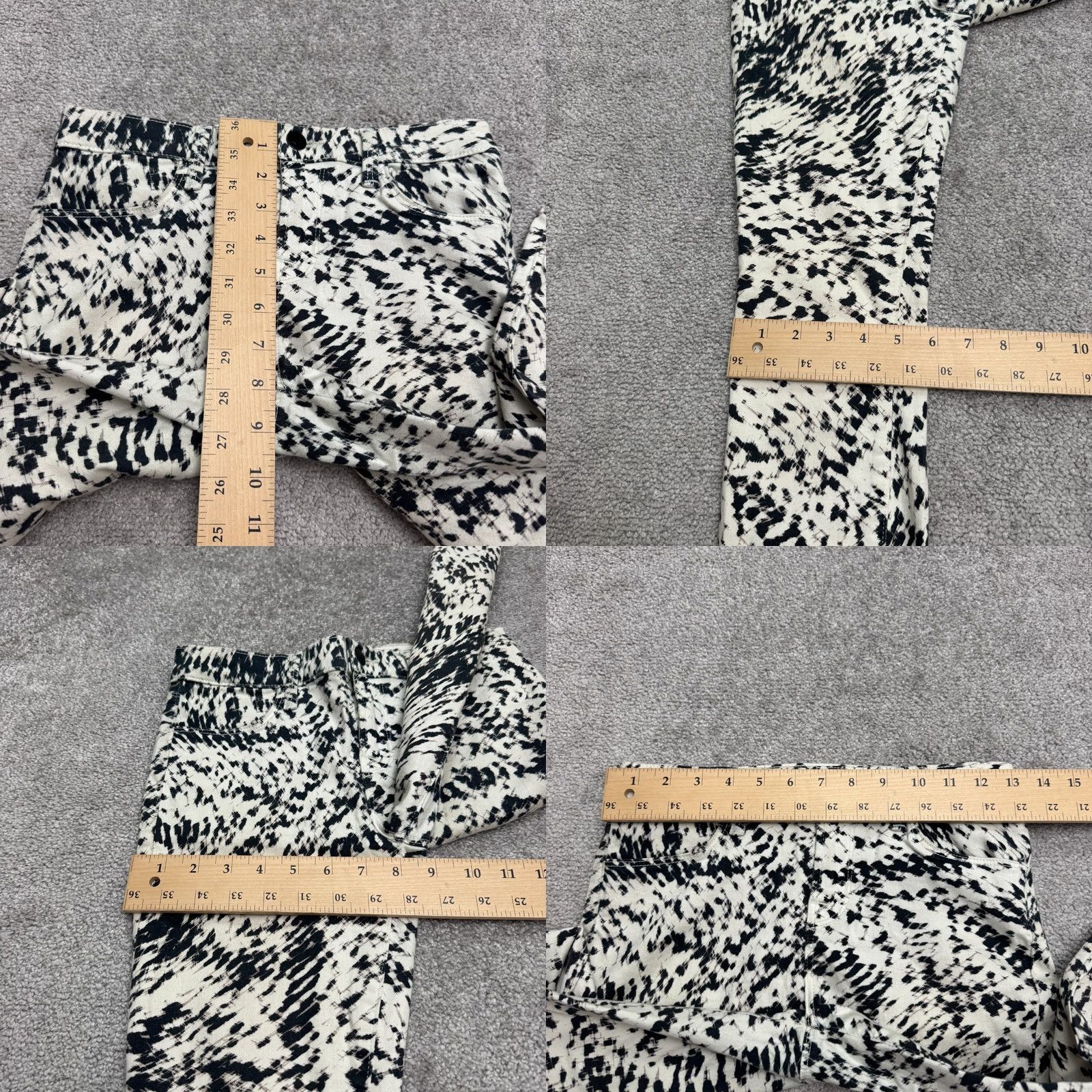 J Brand J Brand Skinny Jeans Labyrinth Print Denim Womens 26 Multicolor Stretch Regular Rise 27in Buckle Belt Loops Pockets City Grunge Outdoor Streetwear Size 26" / US 2 / IT 38 - 9 Thumbnail