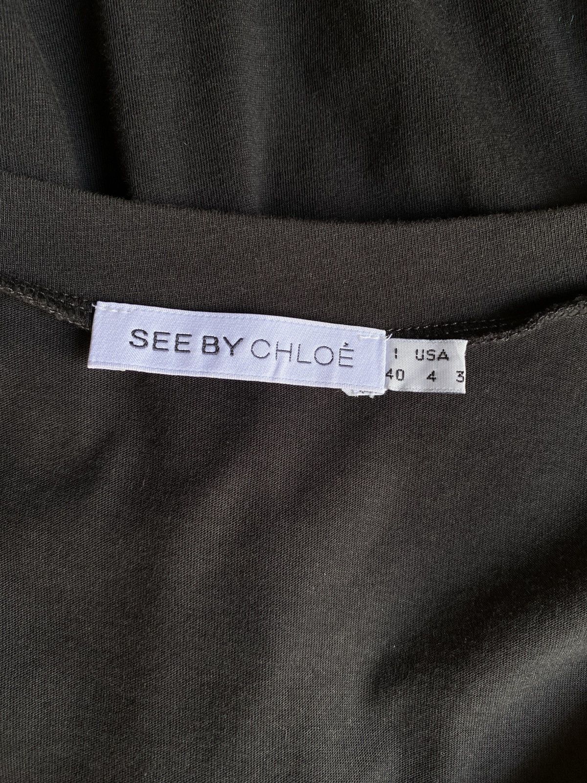 See by Chloe SEE BY CHLOÉ Women V-Neck Logo T-Shirt. Size S / US 4 / IT 40 - 4 Thumbnail