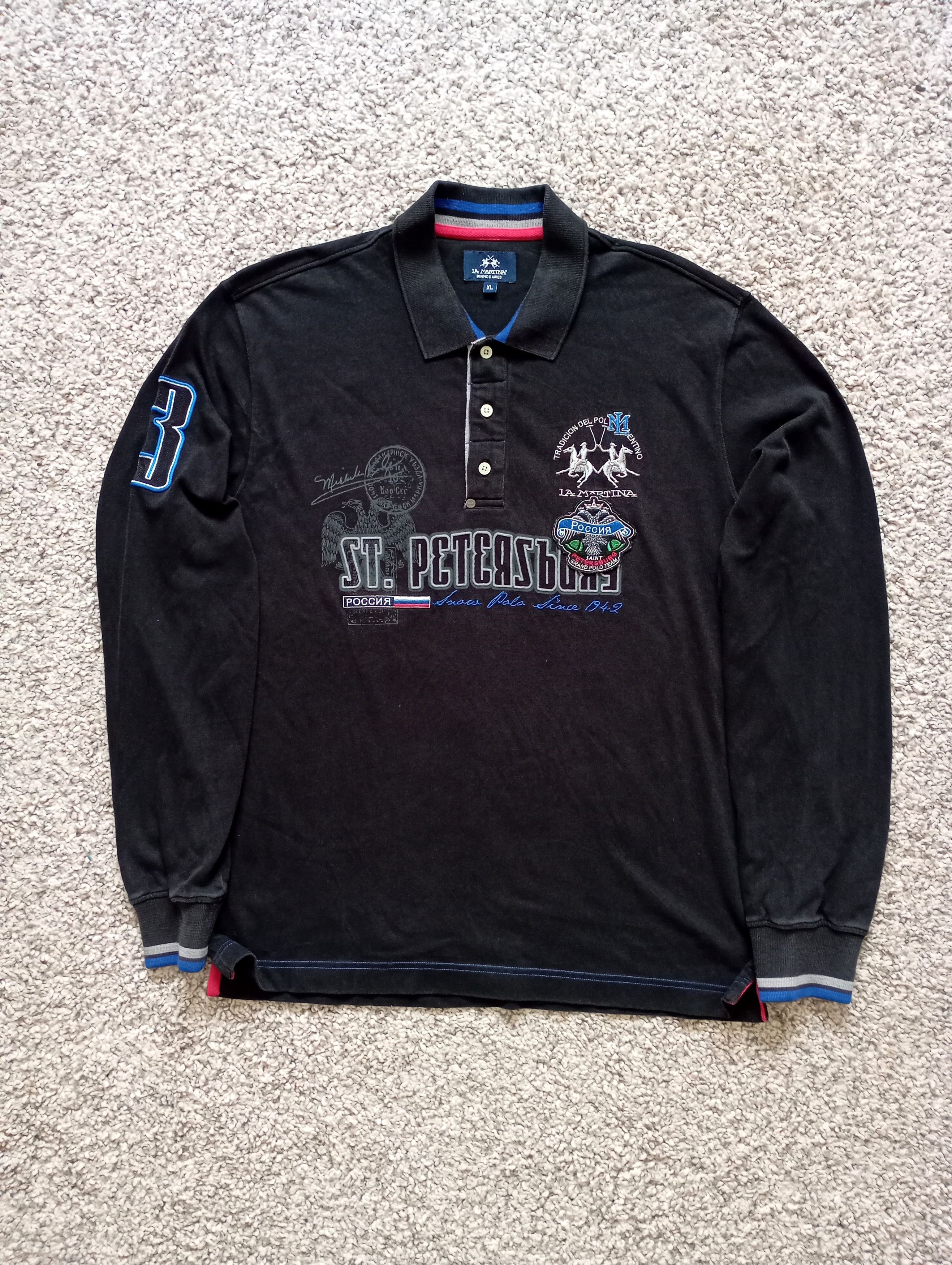 La Martina × Polo Ralph Lauren × Vintage Vintage La Martina St.Petesburg Long Sleeve #3 Polo Tshirt Size US XL / EU 56 / 4 - 1 Thumbnail