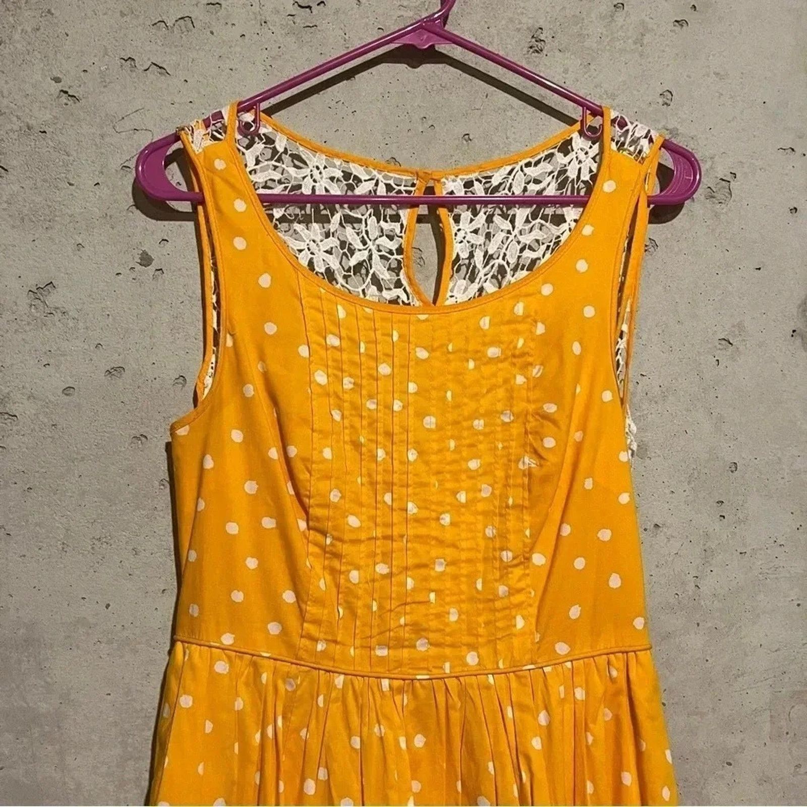 Anthropologie Moulinette Soeurs Anthropologie Yellow Polka Dot Dress Sz 4 Size S / US 4 / IT 40 - 4 Thumbnail