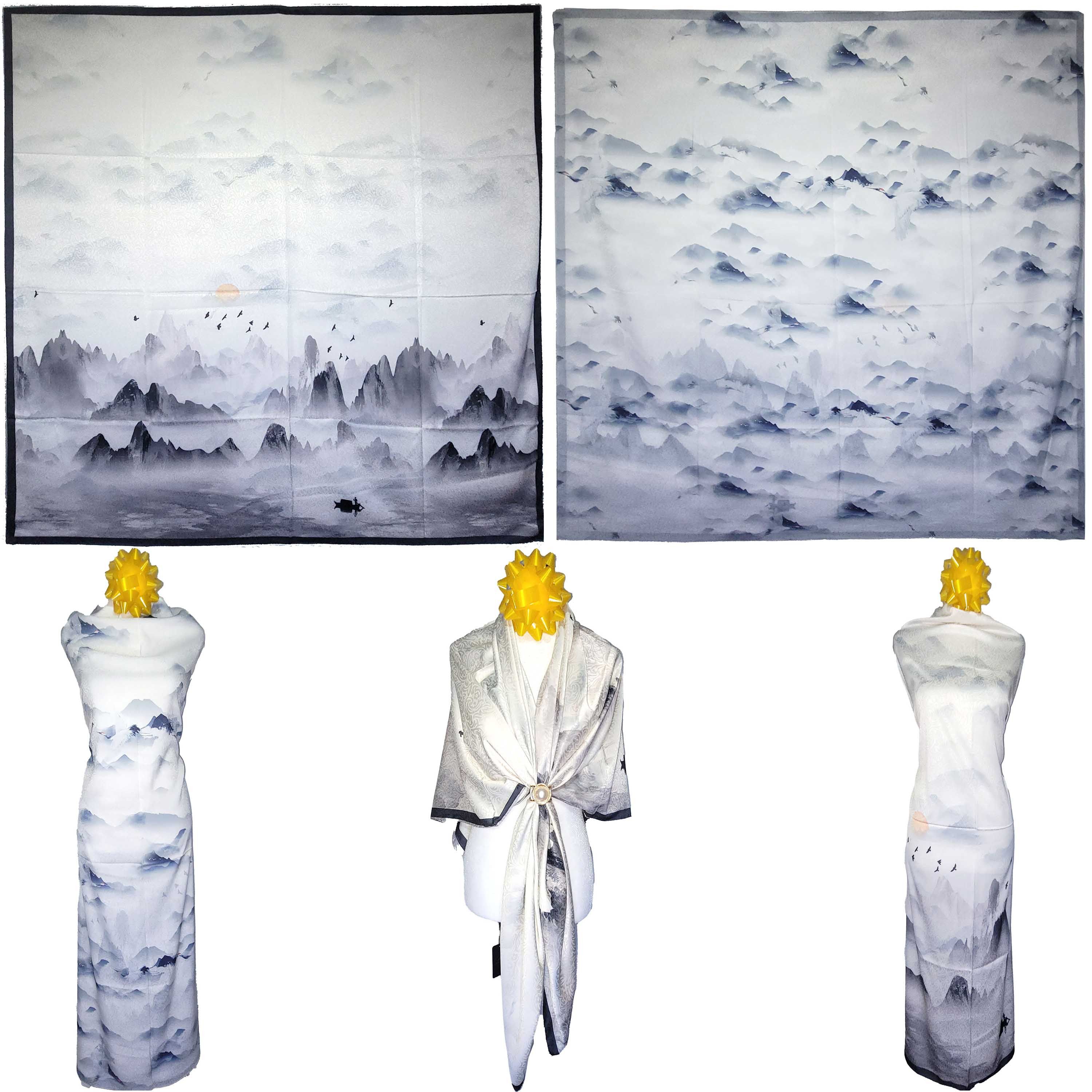 Other NWT Double Sided Silk Scarf 52"x52" Large Square Wrap 3220 Size ONE SIZE - 1 Thumbnail